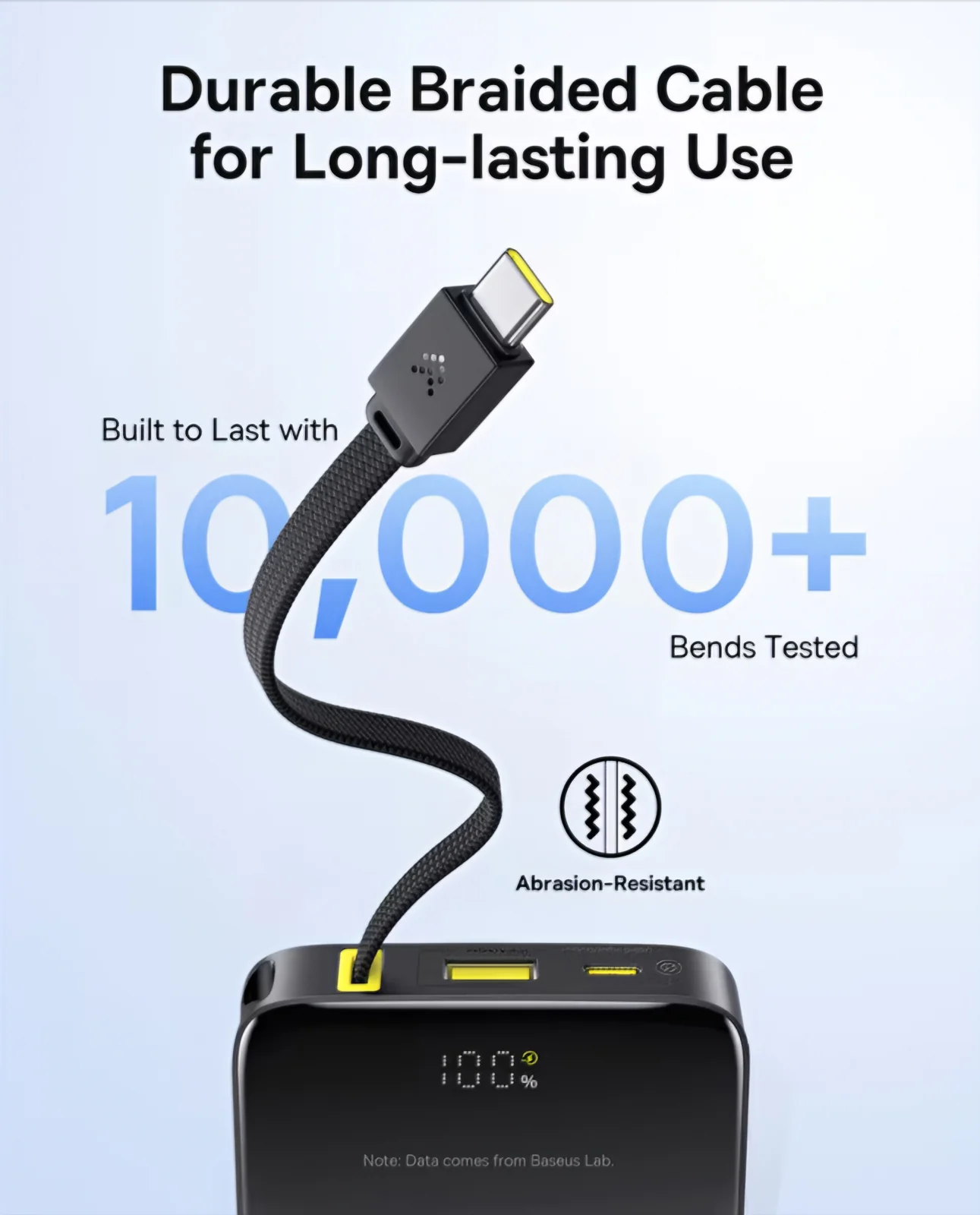 Baseus EnerFill Bipow2 Pro External Battery, 10000mAh, 22.5W, QC + PD, 1 x USB-A - 2 x USB-C, Black E0027600 - Image 2