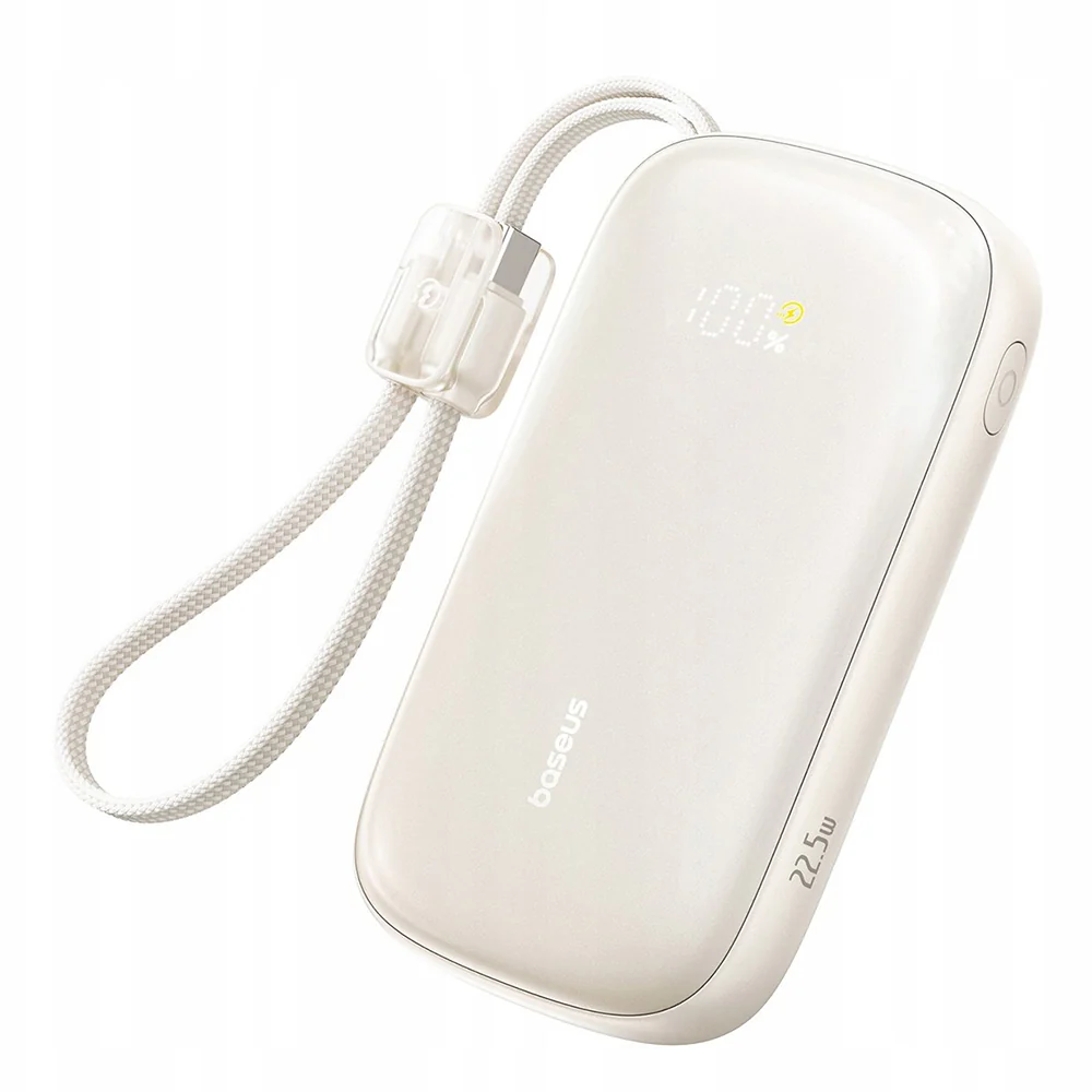 Baseus EnerFill FC21 Qpow 3 Ultra External Battery, 10000mAh, 22.5W, QC + PD, 1 x USB-A - 1 x USB-C, Beige E0027L01