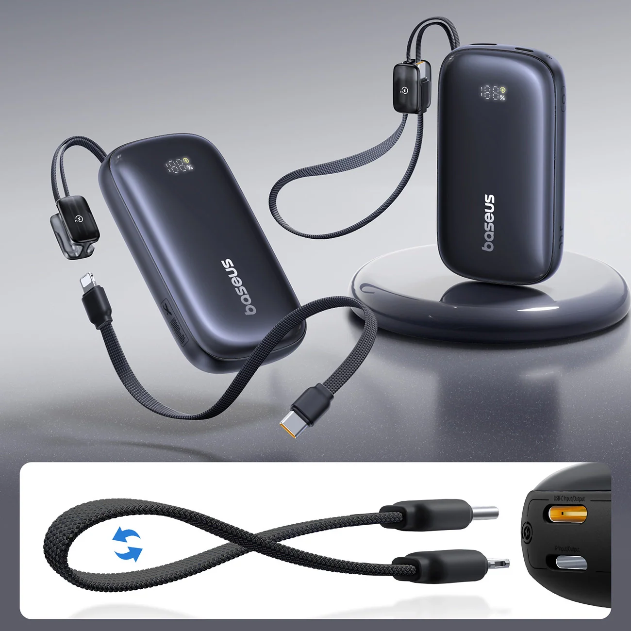 Baseus EnerFill FC21 QPow 3 Ultra External Battery, 10000mAh, 22.5W, QC + PD, 1 x USB-A - 1 x USB-C, Black E0027L00 - Image 4