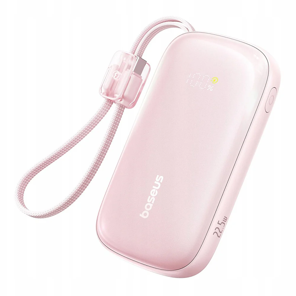 Baseus EnerFill FC21 Qpow 3 Ultra External Battery, 10000mAh, 22.5W, QC + PD, 1 x USB-A - 1 x USB-C, Pink E0027L02