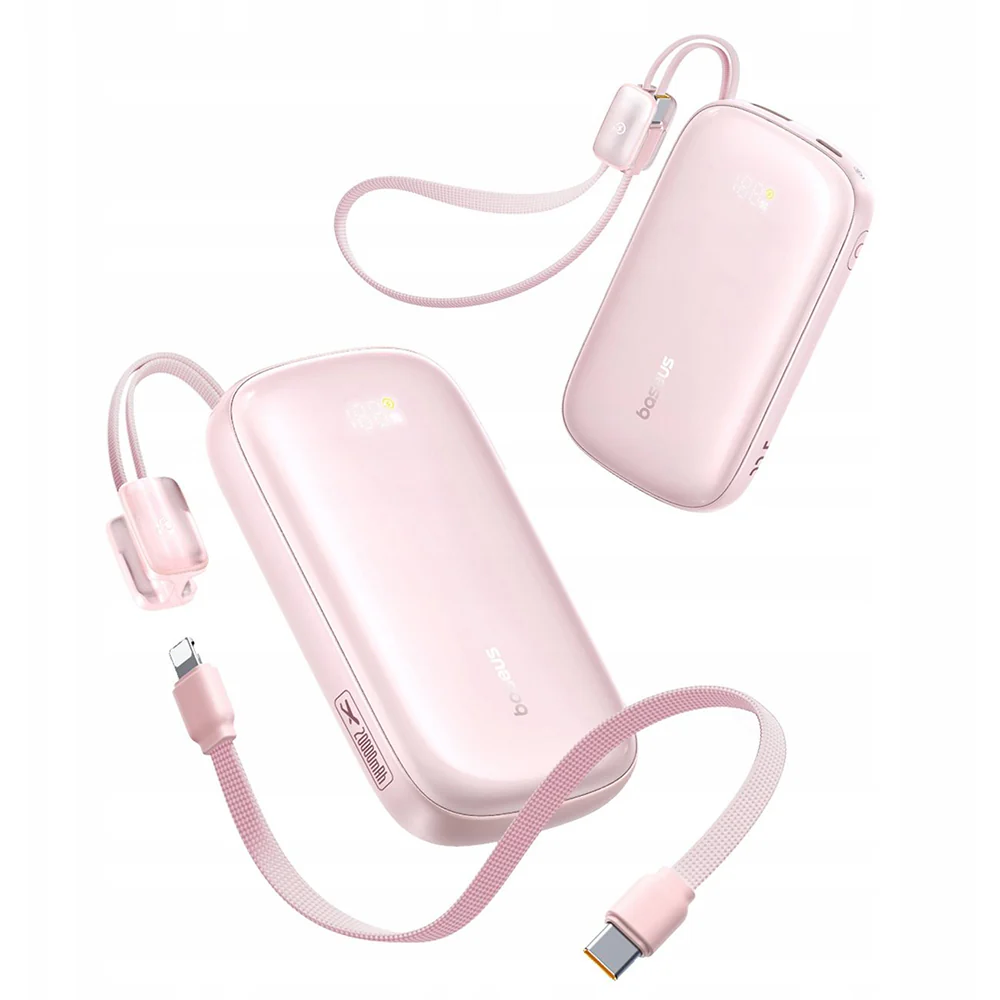 Baseus EnerFill FC21 Qpow 3 Ultra External Battery, 10000mAh, 22.5W, QC + PD, 1 x USB-A - 1 x USB-C, Pink E0027L02 - Image 2