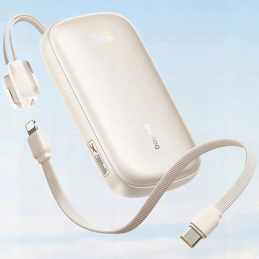 Baseus EnerFill FC21 Qpow 3 Ultra External Battery, 10000mAh, 45W, QC + PD, 1 x USB-A - 1 x USB-C, Beige E0027Q01 - Image 4