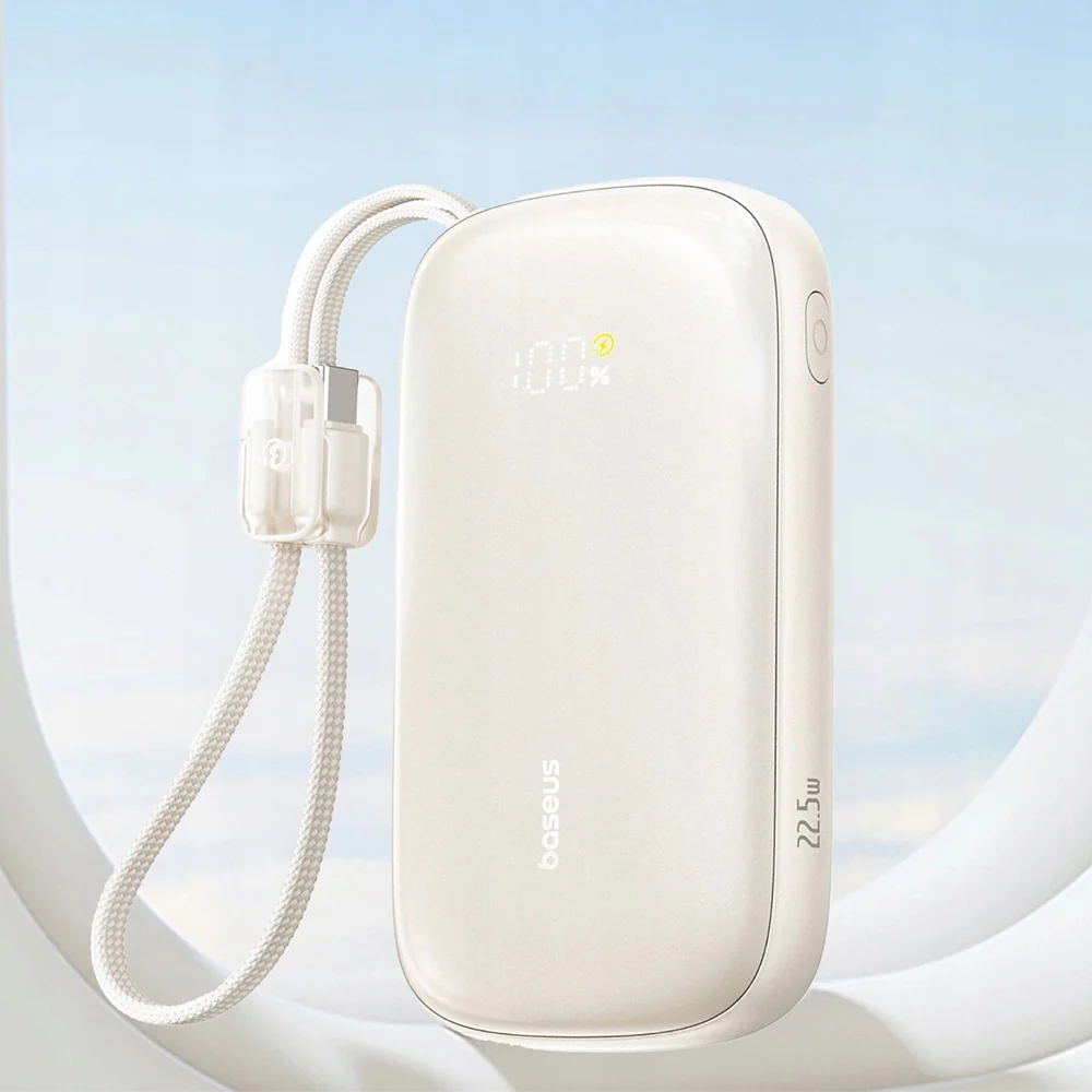 Baseus EnerFill FC21 Qpow 3 Ultra External Battery, 10000mAh, 45W, QC + PD, 1 x USB-A - 1 x USB-C, Beige E0027Q01 - Image 5