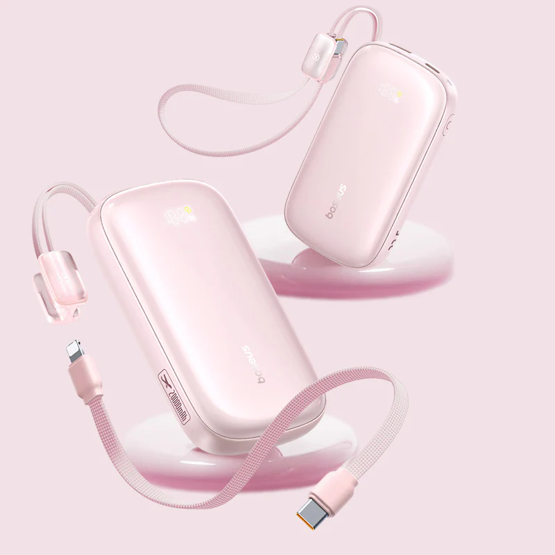 Baseus EnerFill FC21 Qpow 3 Ultra External Battery, 10000mAh, 45W, QC + PD, 1 x USB-A - 1 x USB-C, Pink E0027Q02 - Image 5