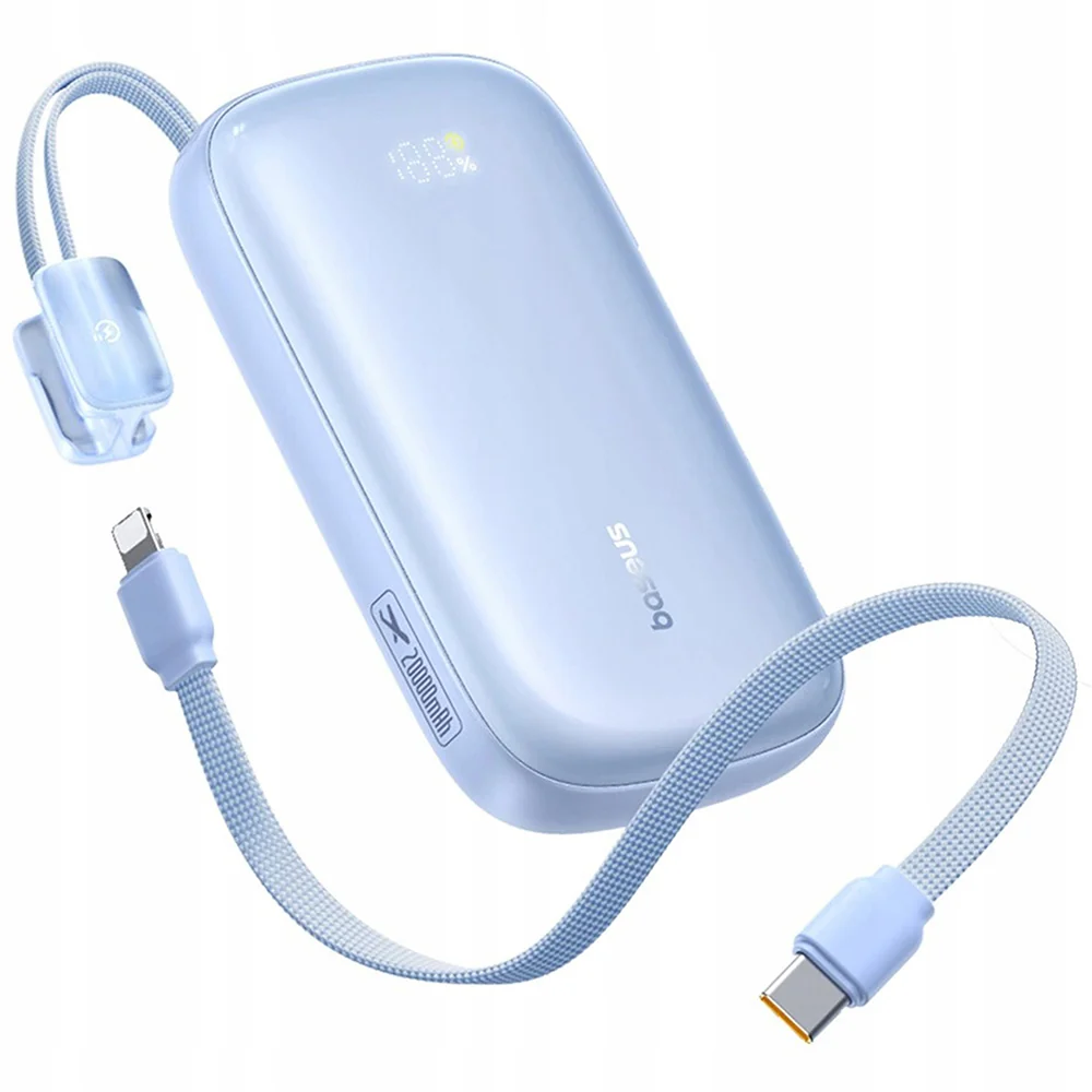 Baseus EnerFill FC21 Qpow 3 Ultra External Battery, 20000mAh, 22.5W, QC + PD, 1 x USB-A - 1 x USB-C, Blue E0027M03 - Image 4