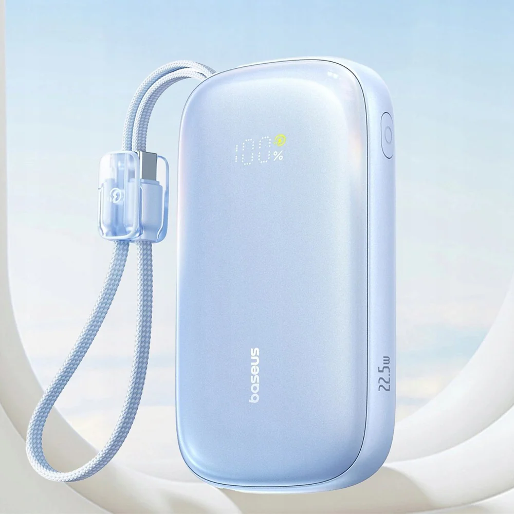 Baseus EnerFill FC21 Qpow 3 Ultra External Battery, 20000mAh, 22.5W, QC + PD, 1 x USB-A - 1 x USB-C, Blue E0027M03 - Image 5