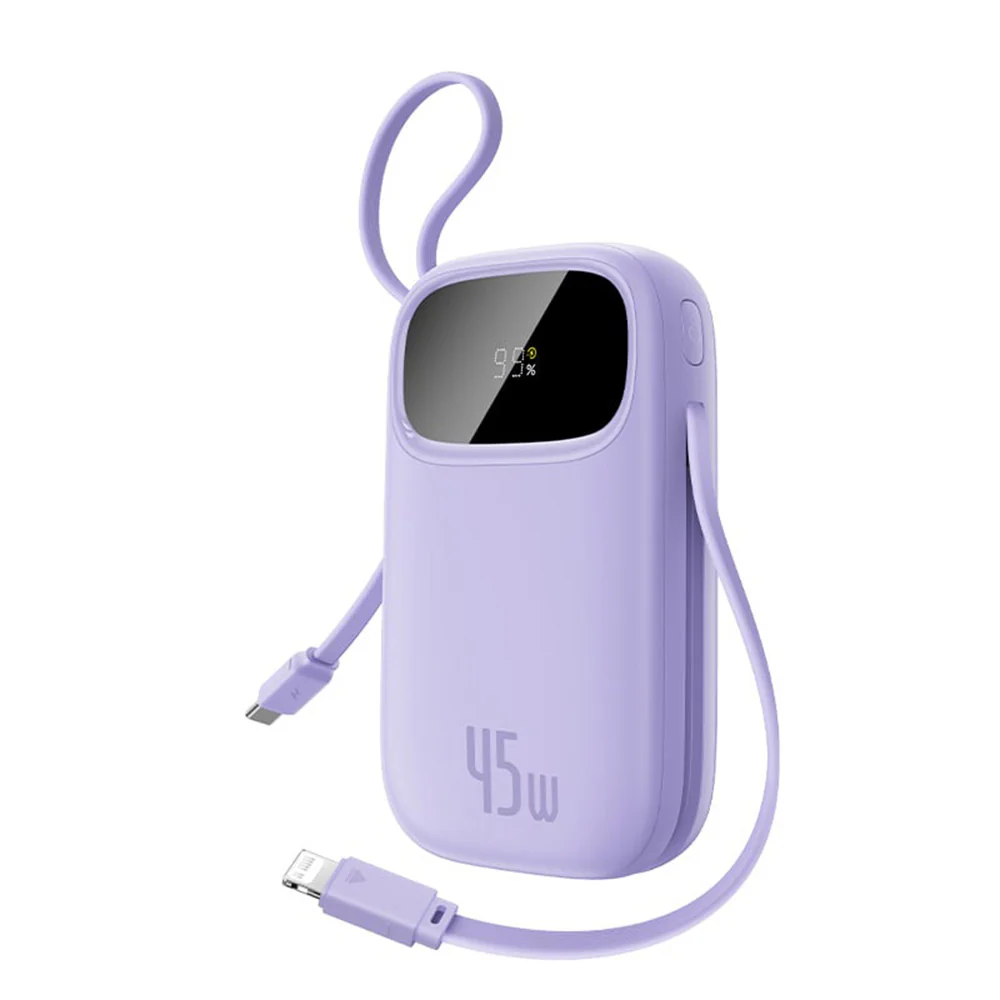 Baseus EnerFill FC31 Qpow 3 External Battery, 10000mAh, 45W, QC + PD, 1 x Lightning - 1 x USB-A - 2 x USB-C, Purple E0028C02
