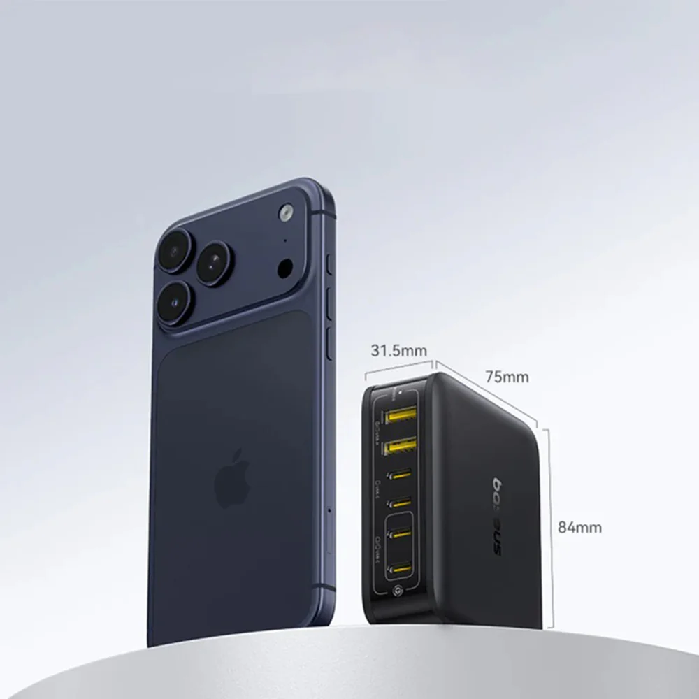 Baseus EnerFill FH21 Charging Station, 120W, 3.25A, 2 x USB-A - 4 x USB-C, Black E0120T00 - Image 7