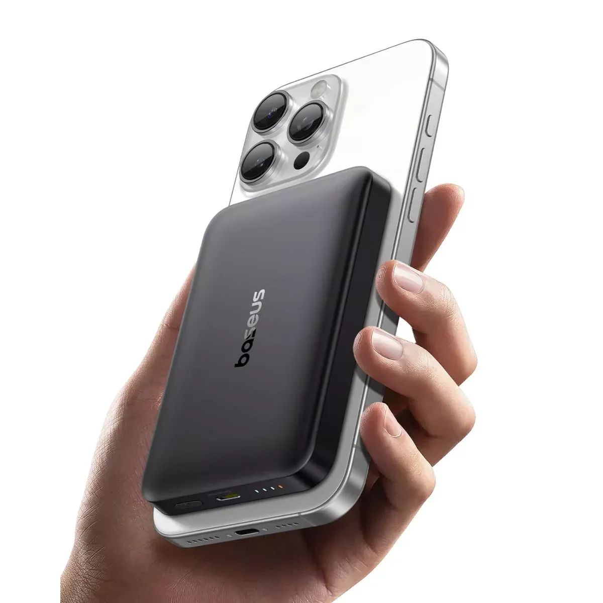 Baseus Enerfill FM12 Wireless External Battery, 10000mAh, 22.5W, PD + FQI, 1 x QI - 1 x USB-C, Black E0028500 - Image 3