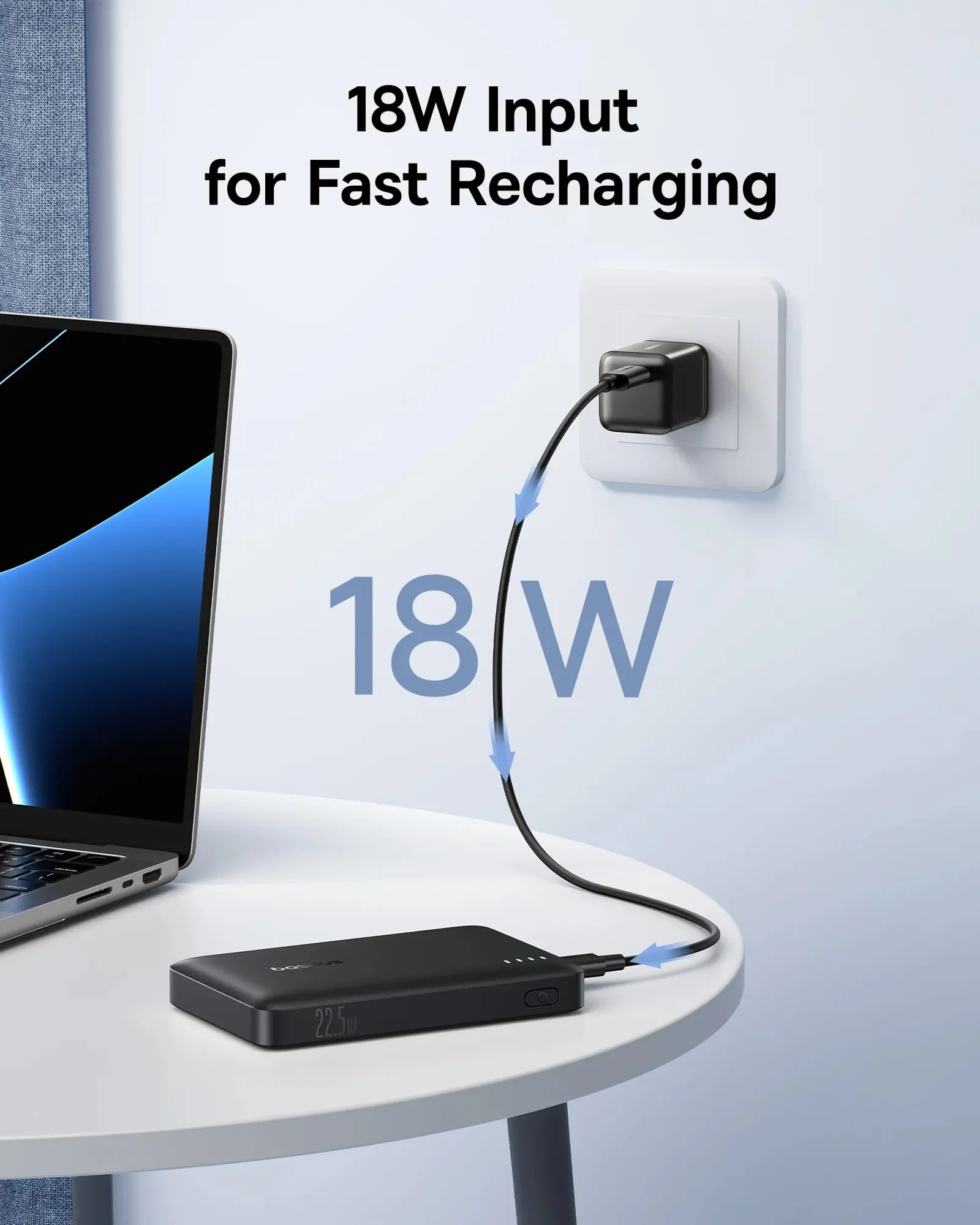 Baseus EnerFill FP21 External Battery, 10000mAh, 22.5W, QC + PD, 1 x USB-A - 2 x USB-C, Black P1008210D123-00 - Image 6