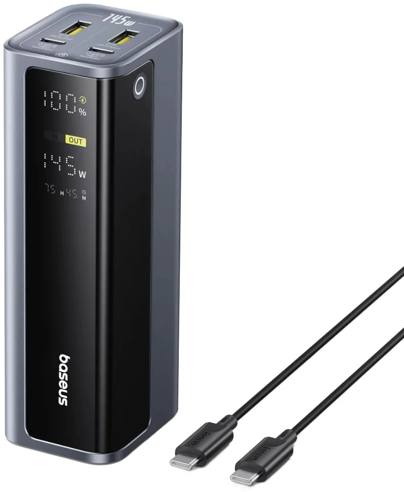 Baseus EnerGeek GP12 External Battery, 20800mAh, 145W, QC + PD, 2 x USB-A - 2 x USB-C, Gray P10082109813-00