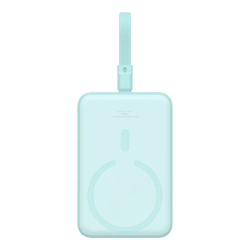 Baseus Magnetic Mini Wireless External Battery, 10000mAh, 20W, PD + FQI, 1 x Lightning - 1 x QI - 1 x USB-C, Green P10022109333-00 - Image 2