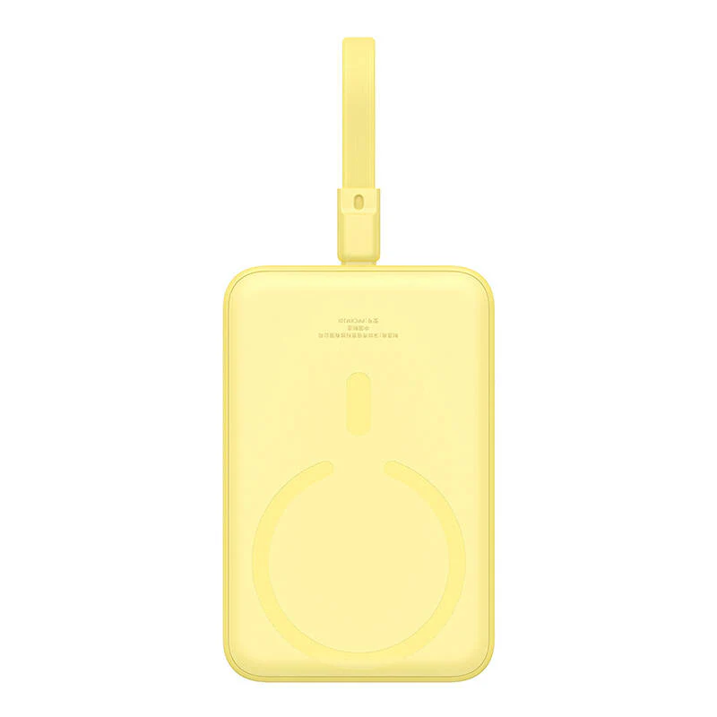 Baseus Magnetic Mini Wireless External Battery, 10000mAh, 20W, PD + FQI, 1 x Lightning - 1 x QI - 1 x USB-C, Yellow P10022109Y23-00 - Image 6