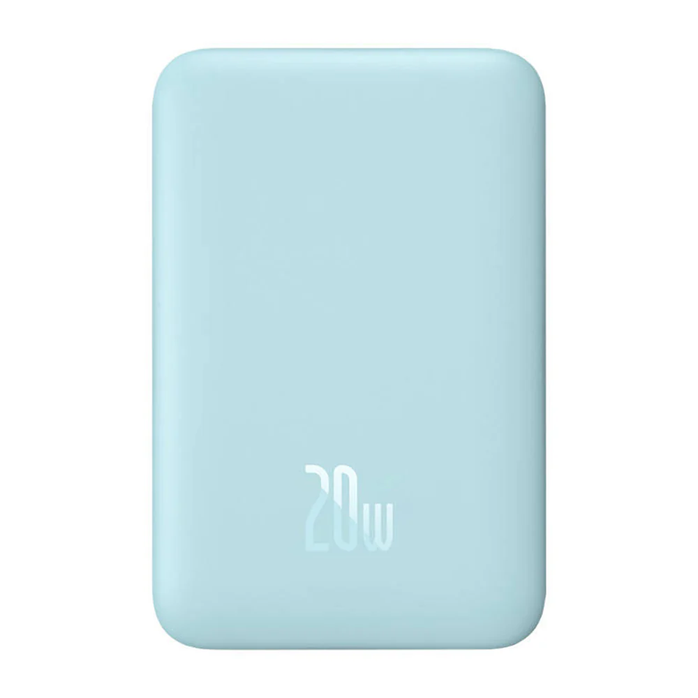 Baseus Magnetic Mini Wireless External Battery, 10000mAh, 20W, PD + FQI, 1 x QI - 1 x USB-C, Blue PPCX110103 - Image 4