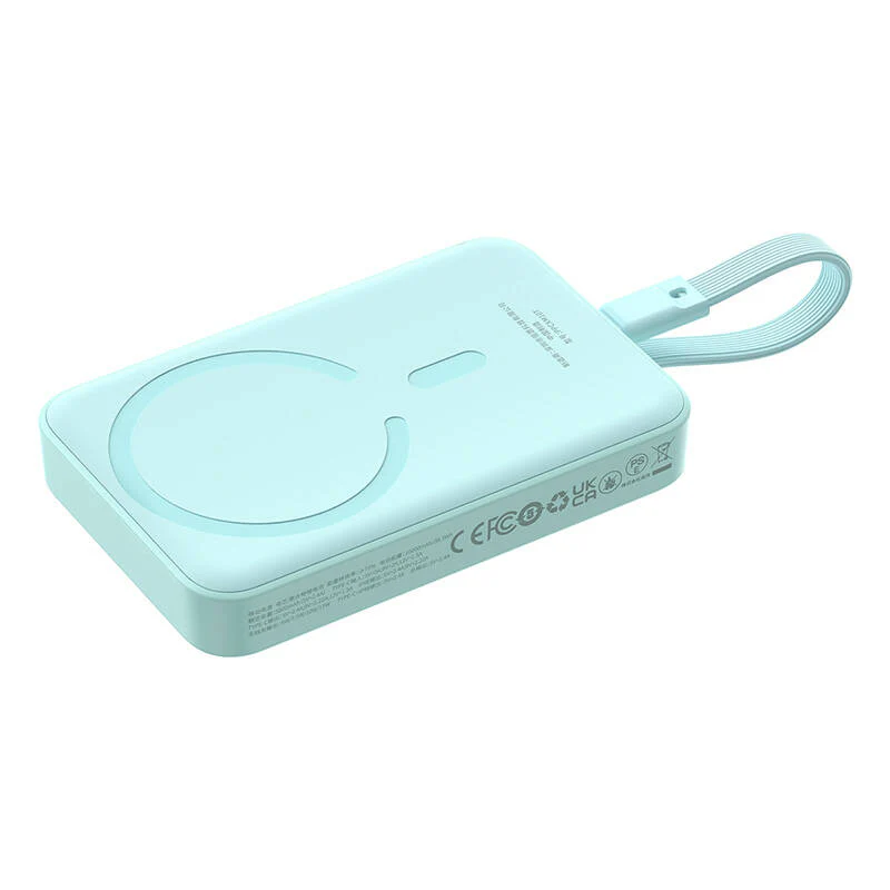 Baseus Magnetic Mini Wireless External Battery, 10000mAh, 30W, PD + FQI, 1 x Lightning - 1 x QI - 1 x USB-C, Blue P1002210B333-00 - Image 4