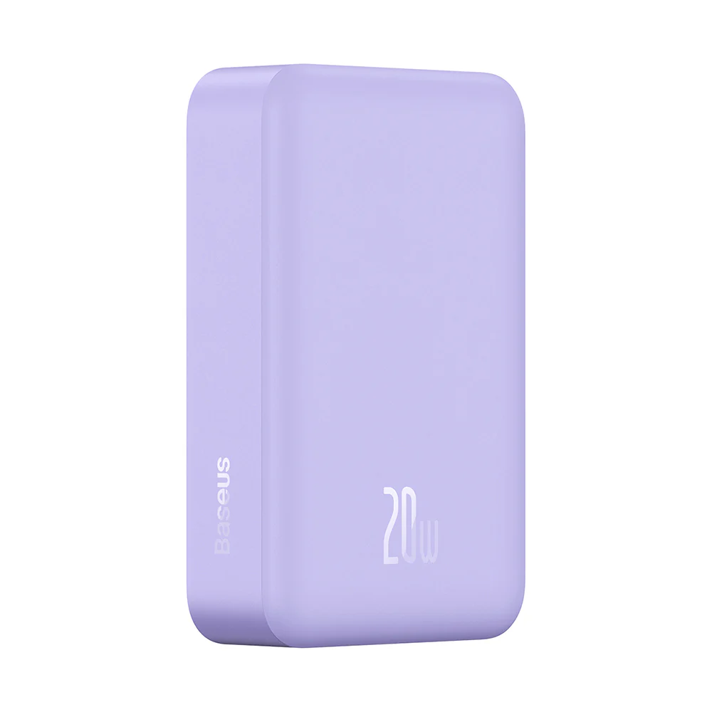 Baseus Magnetic Mini Wireless External Battery, 20000mAh, 20W, PD + FQI, 1 x QI - 1 x USB-C, Purple PPCX150005 - Image 5