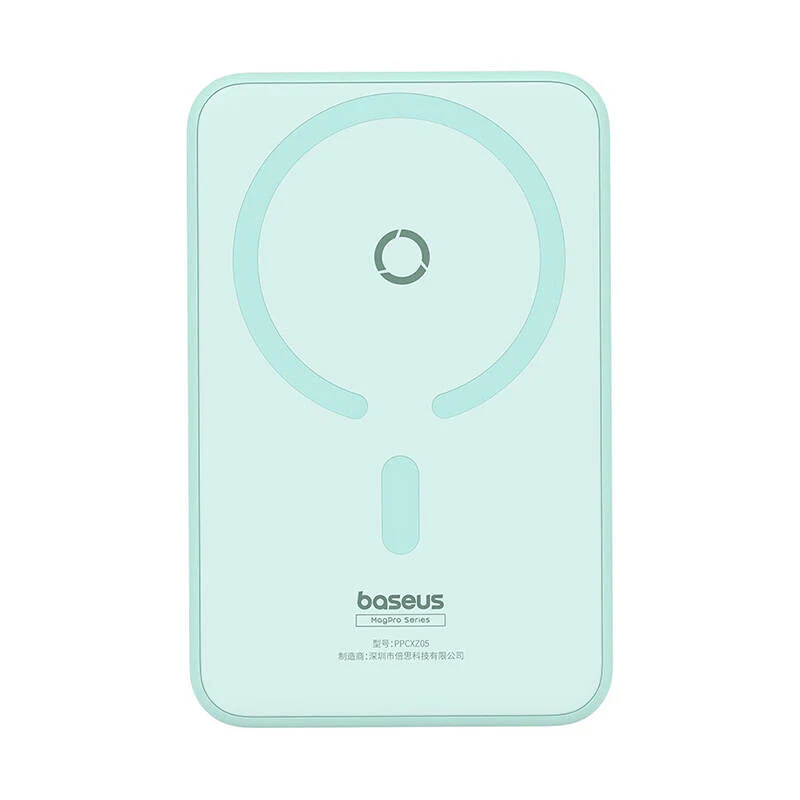 Baseus MagPro PPCXZ05 Wireless External Battery, 5000mAh, 20W, PD + FQI, 1 x QI - 1 x USB-C, Green P10064101333-00 - Image 2