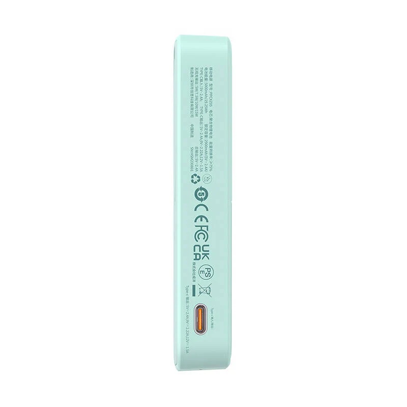 Baseus MagPro PPCXZ05 Wireless External Battery, 5000mAh, 20W, PD + FQI, 1 x QI - 1 x USB-C, Green P10064101333-00 - Image 3