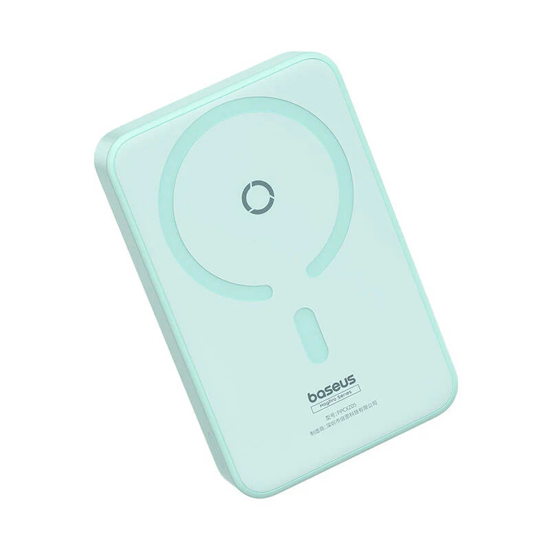 Baseus MagPro PPCXZ05 Wireless External Battery, 5000mAh, 20W, PD + FQI, 1 x QI - 1 x USB-C, Green P10064101333-00 - Image 4