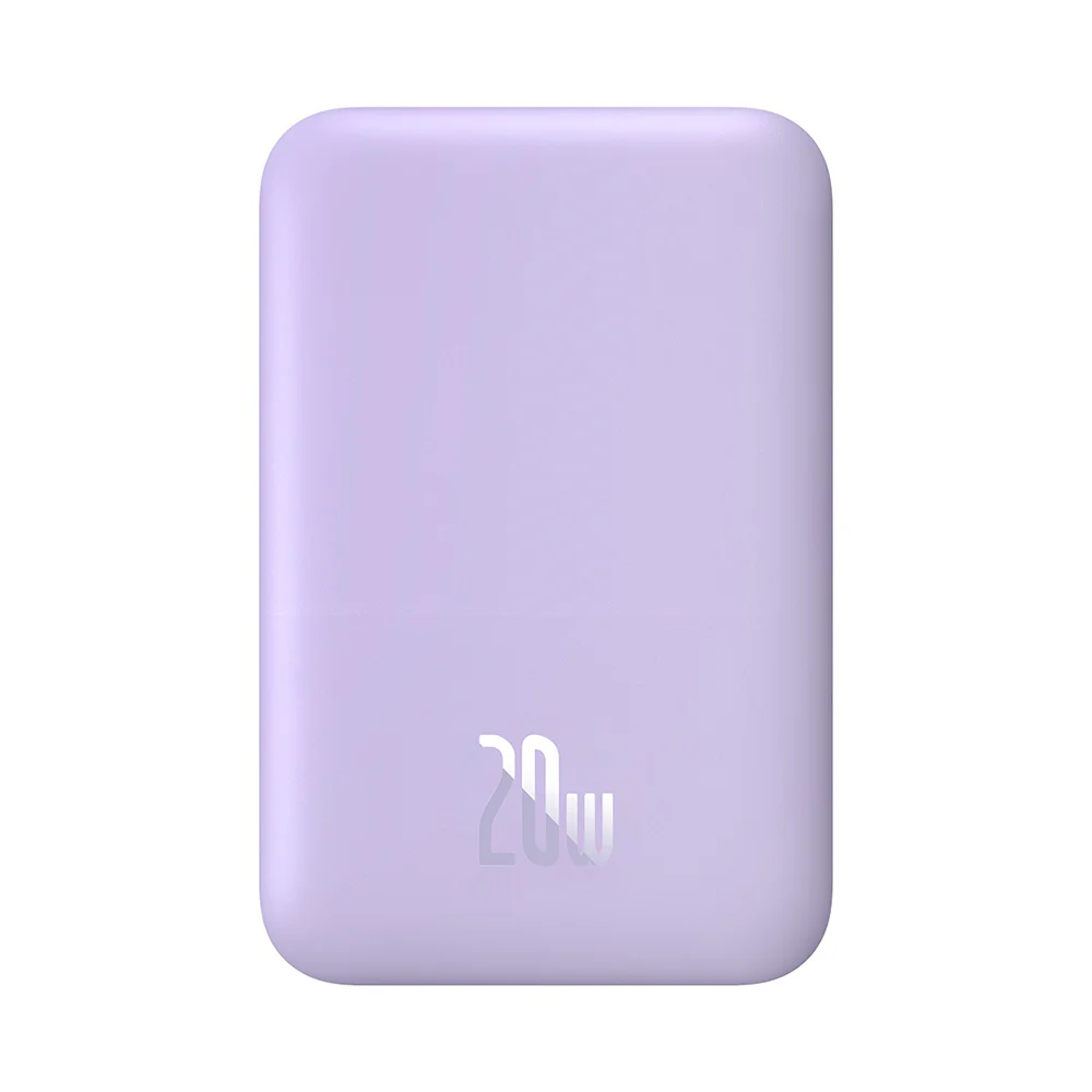 Baseus Mini Air Wireless External Battery, 6000mAh, 20W, PD + FQI, 1 x QI - 1 x USB-C, Purple P10059002513-00 - Image 5
