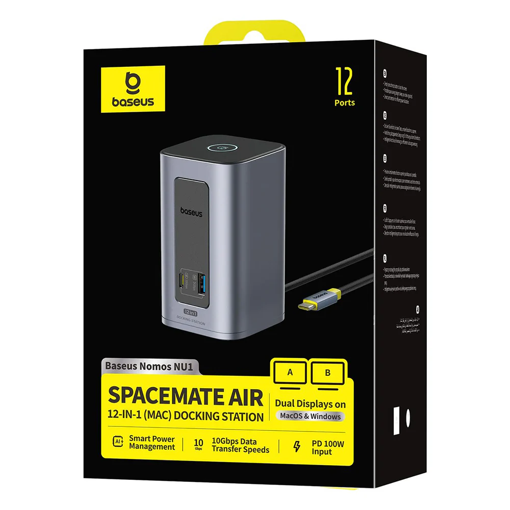 Baseus Nomos NU1 Air Spacemate Multifunctional Hub, 12in1, Gray B0114400 - Image 7