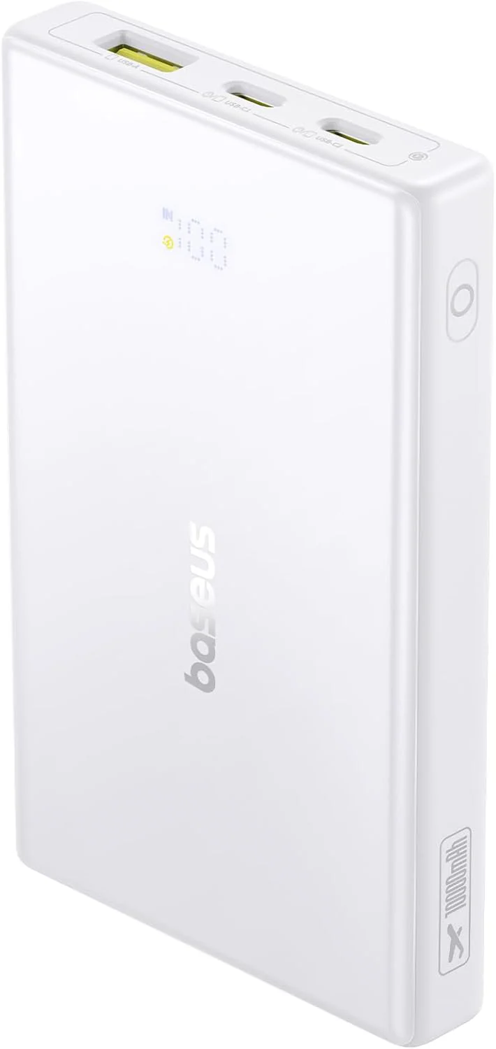 Baseus PicoGo External Battery, 10000mAh, 20W, QC + PD, 1 x USB-A - 2 x USB-C, White P10076801213-00