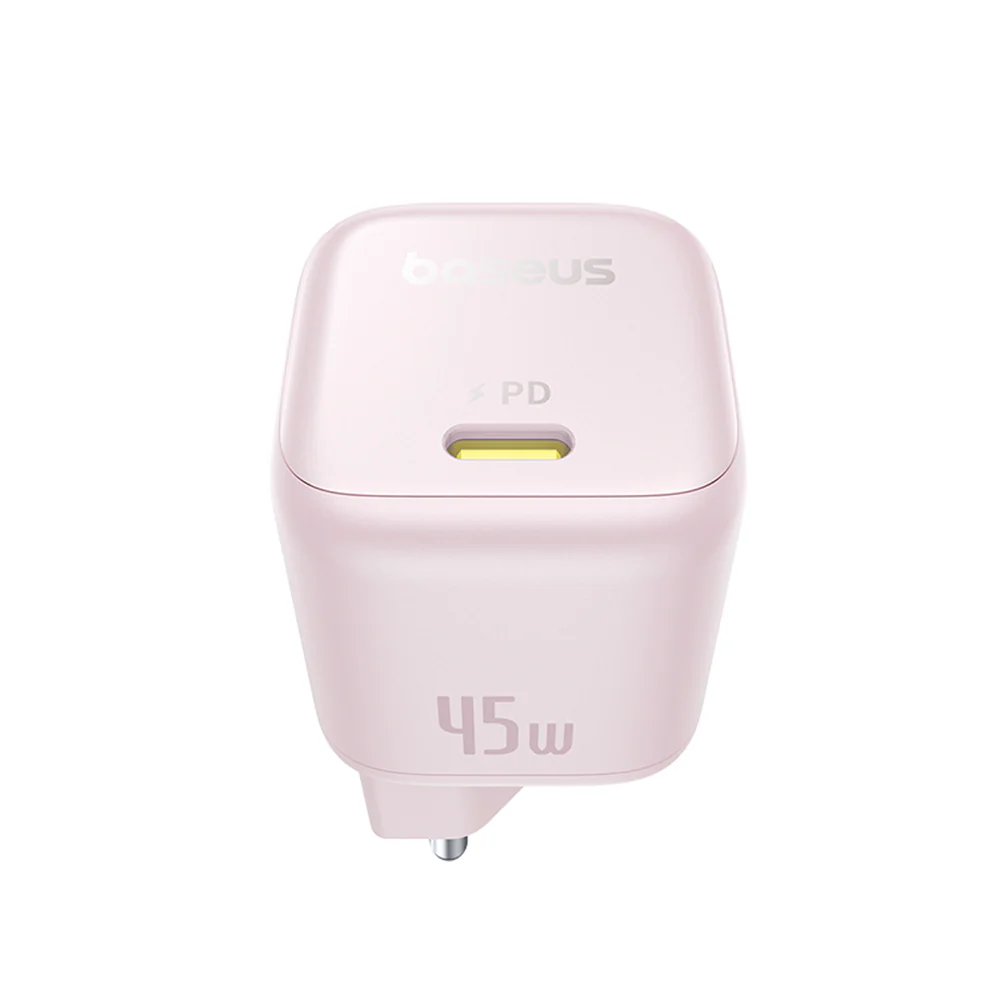 Baseus PicoGo Network Charger, 45W, 3A, 1 x USB-C, Pink P10176800413-00 - Image 5