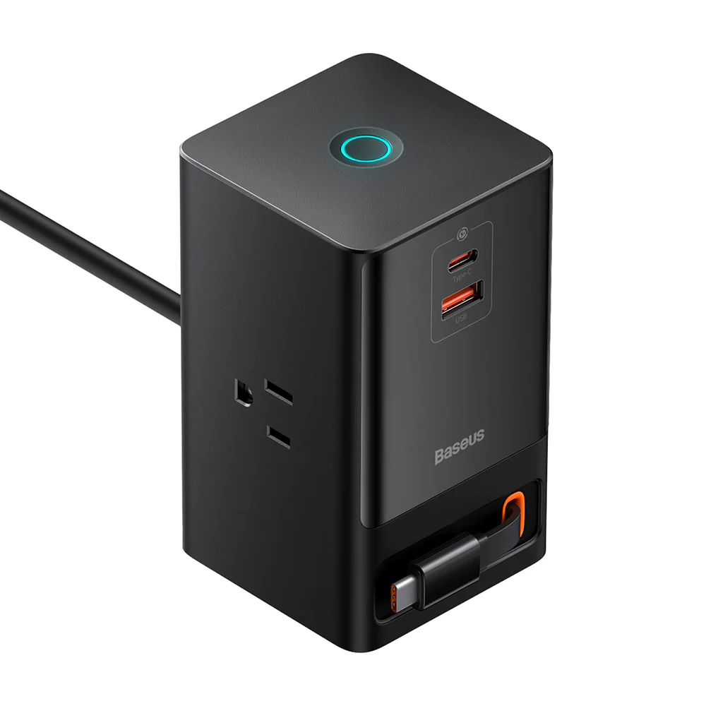 Baseus PowerCombo US Extension Cord, 3 x Outlets - 1 x USB-A - 2 x USB-C, Black PSLR000101 - Image 3