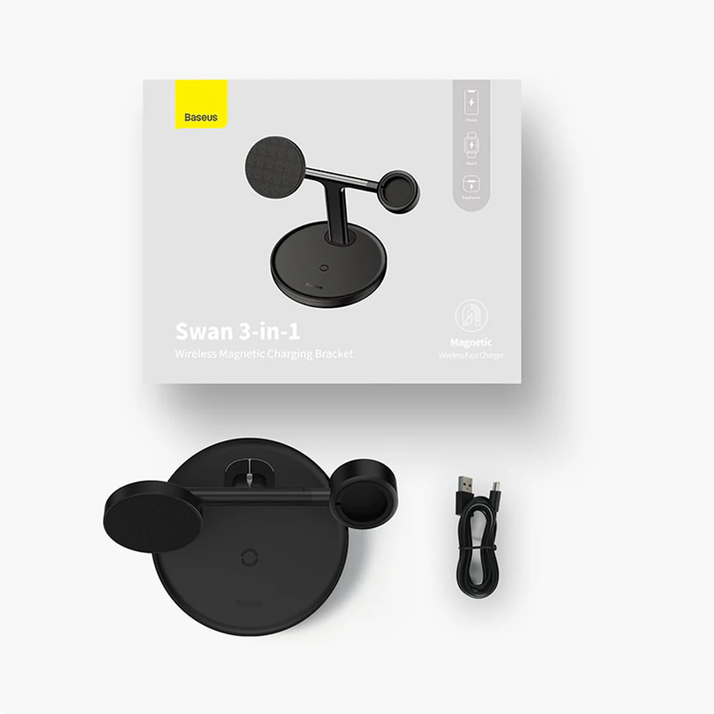 Baseus Swan 3in1 Wireless Network Charger, 20W, 1.67A, P10221302113-Z1 - Image 7