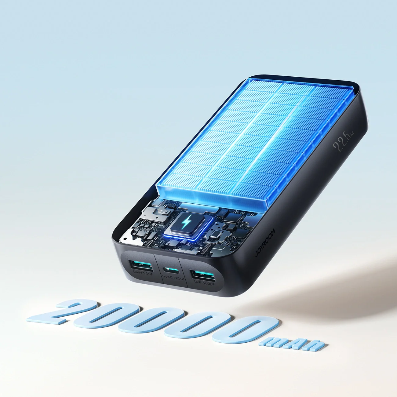 Joyroom JR-PBF14 Pro External Battery, 20000mAh, 22.5W, QC + PD, 1 x USB-C - 2 x USB-A, Black - Image 10