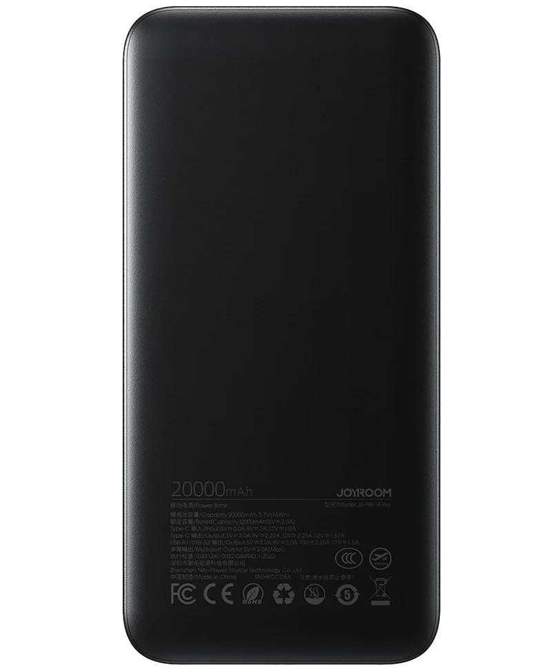 Joyroom JR-PBF14 Pro External Battery, 20000mAh, 22.5W, QC + PD, 1 x USB-C - 2 x USB-A, Black - Image 2