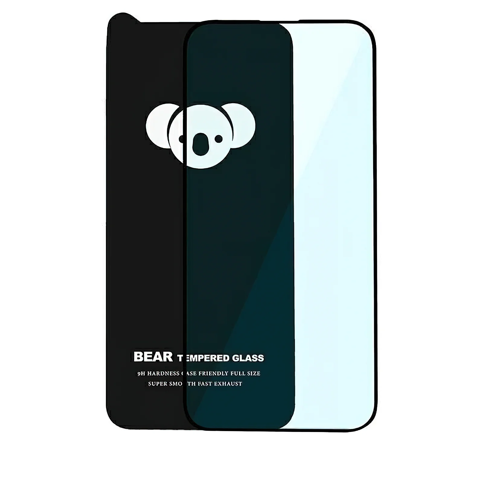 Bear HD Screen Protector for Apple iPhone 15 Pro Max, Tempered Glass, Full Glue, Black