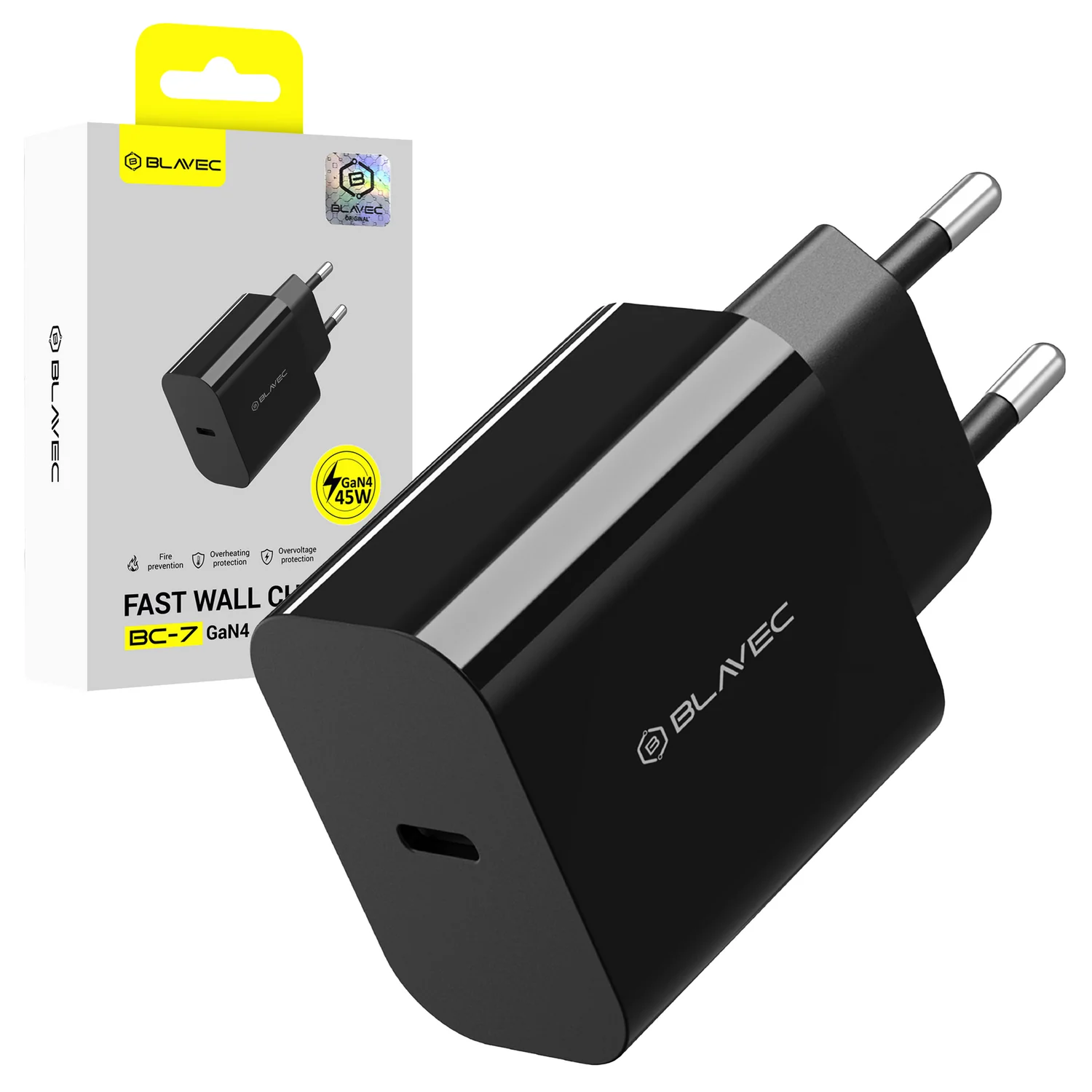 Blavec BC-7 Network Charger, 45W, 3A, 1 x USB-C, Black - Image 7