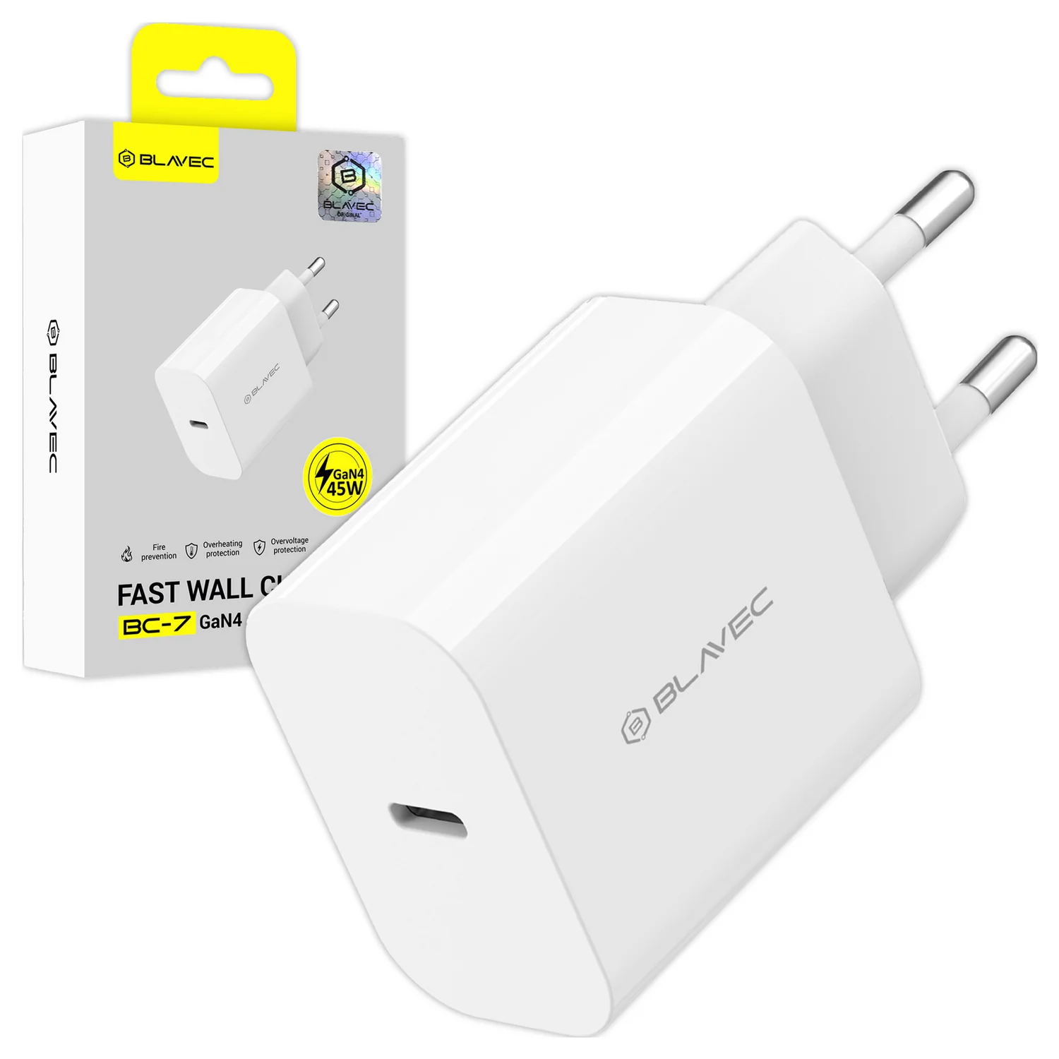 Blavec BC-7 Network Charger, 45W, 3A, 1 x USB-C, White - Image 7