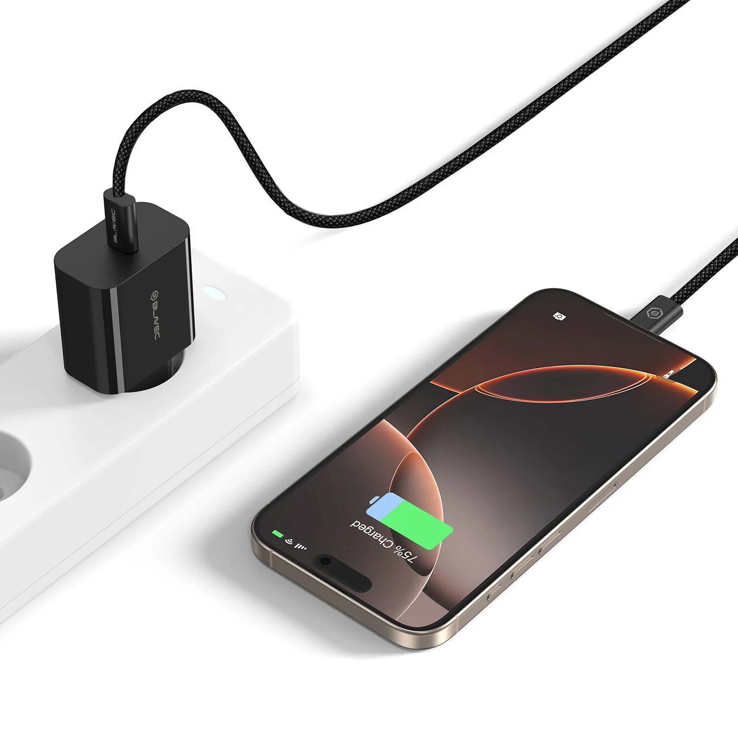 Blavec BC-7 Network Charger with USB-C Cable, 45W, 3A, 1 x USB-C, Black - Image 6