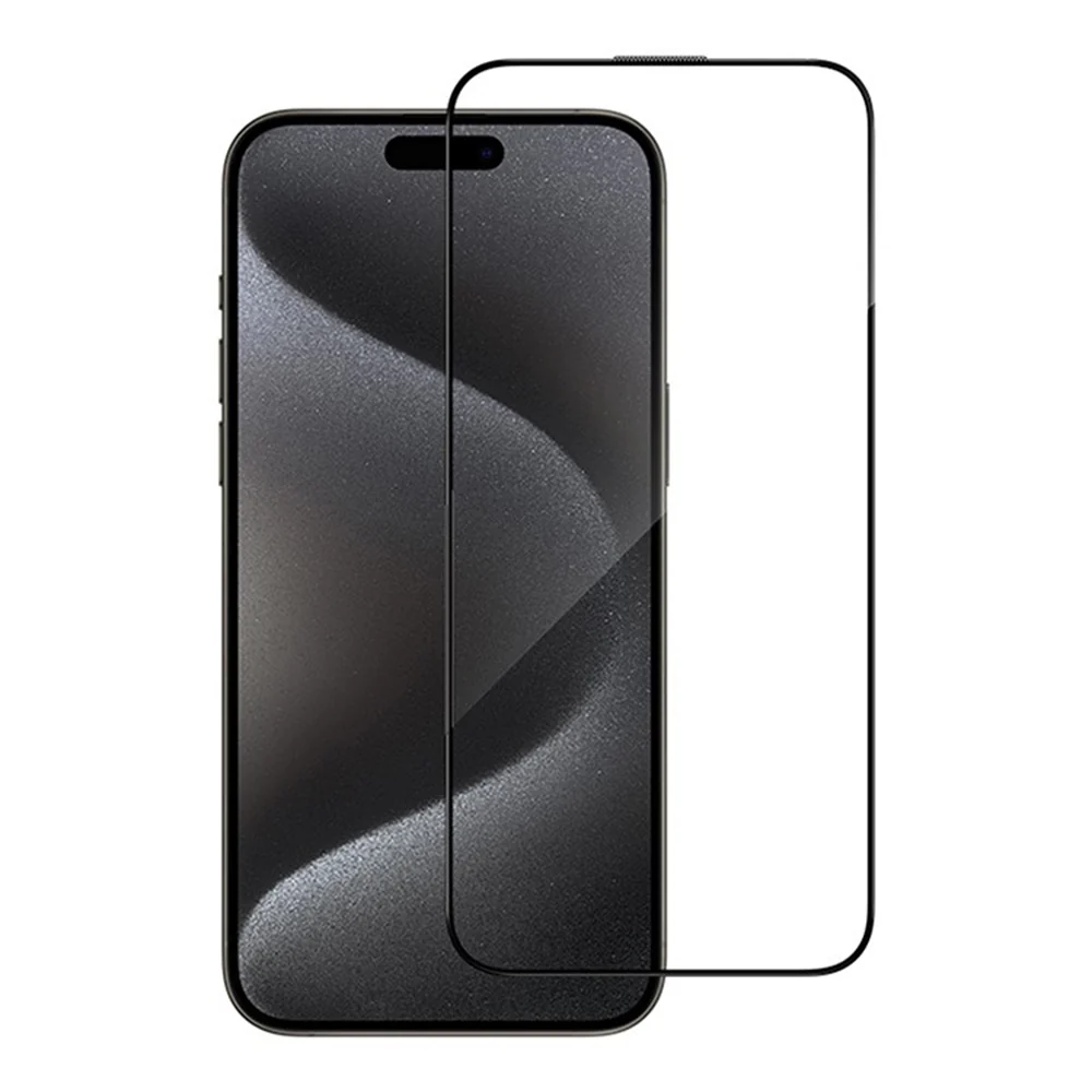 Blueo Anti-Reflective HD Screen Protector for Apple iPhone 16 Pro, Tempered Glass, Full Glue, Black - Image 4