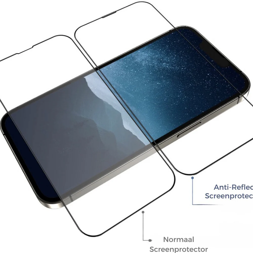 Blueo Anti-Reflective HD Screen Protector with Pro Applicator for Apple iPhone 16 Pro, Tempered Glass, Full Glue, Black - Image 4