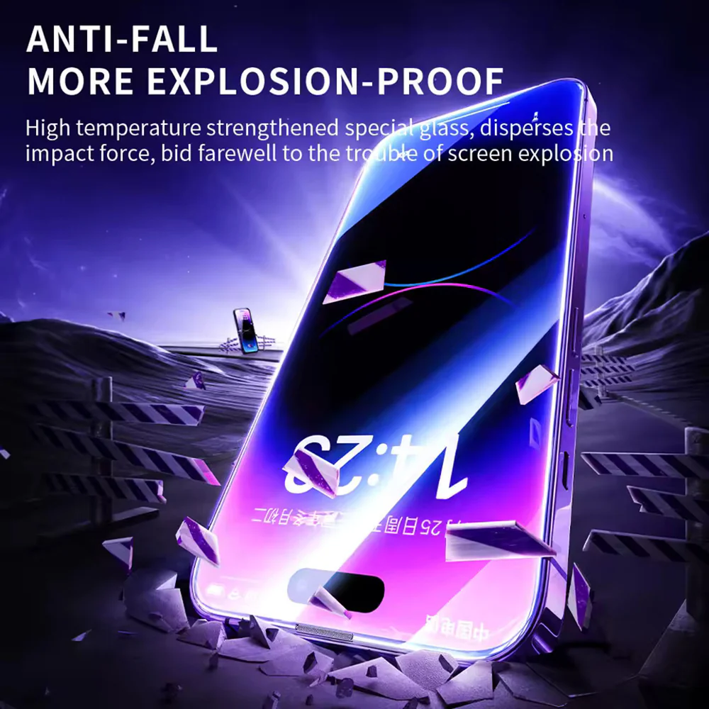 Blueo Anti-Static HD Screen Protector Film for Apple iPhone 12 / 12 Pro, Tempered Glass, Full Glue, Black - Image 5