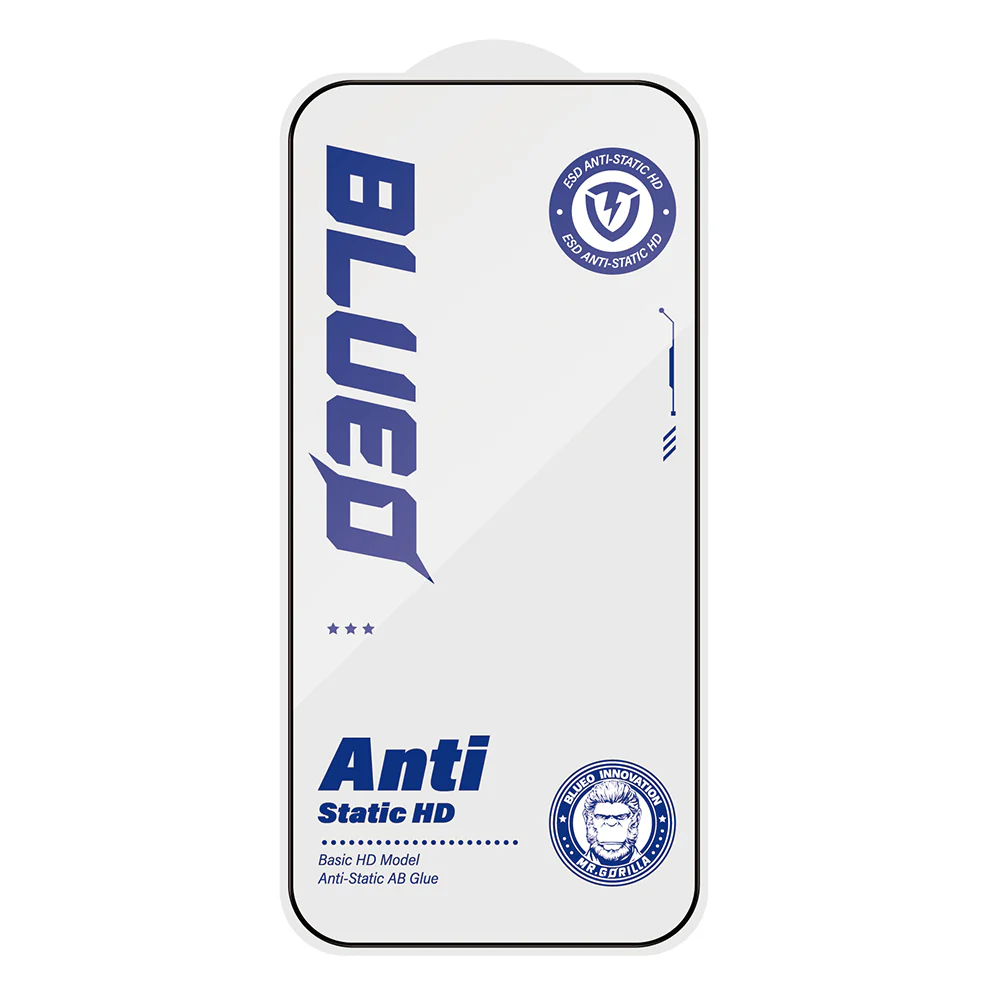 Blueo Anti-Static HD Screen Protector Film for Apple iPhone 15 Pro, Tempered Glass, Full Glue, Black - Image 4