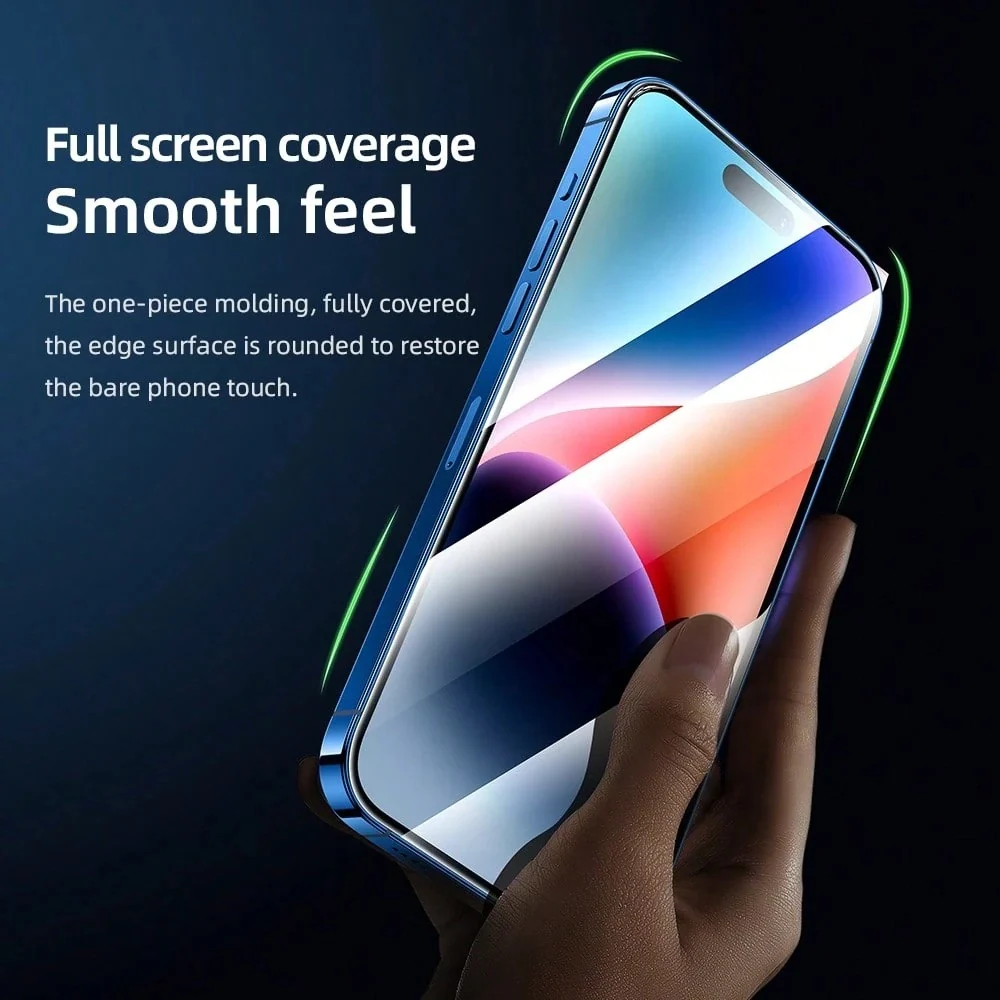 Blueo AR Applicator Pro Screen Protector Film for Apple iPhone 16 Pro Max, Tempered Glass, Full Glue, 3D, Black - Image 5