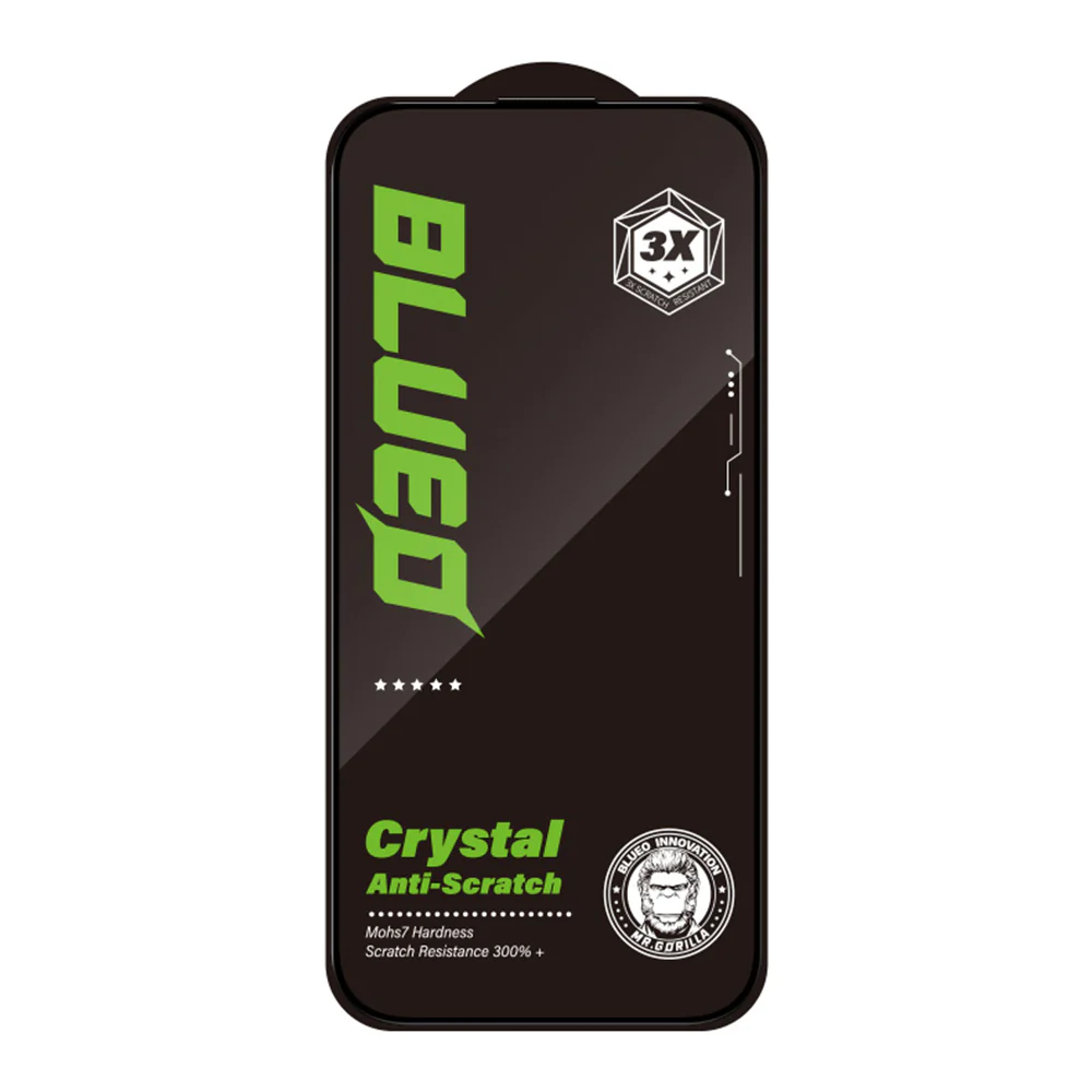 Blueo Crystal Anti-Scratch Screen Protector for Apple iPhone 16 Pro Max, Tempered Glass, Full Glue, Black - Image 3