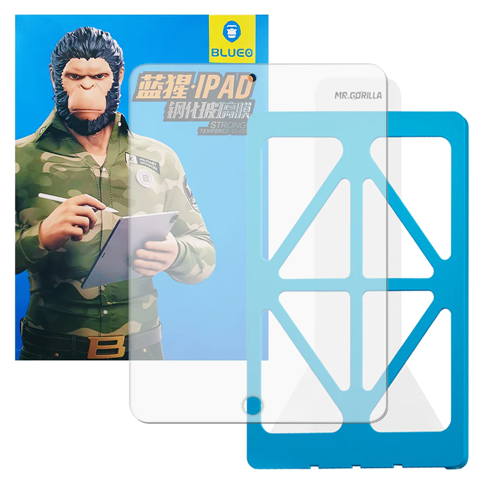 Blueo HD Applicator Pro Screen Protector Film for Apple iPad 10.2 (2021) / 10.2 (2020) / 10.2 (2019), Tempered Glass, Full Glue
