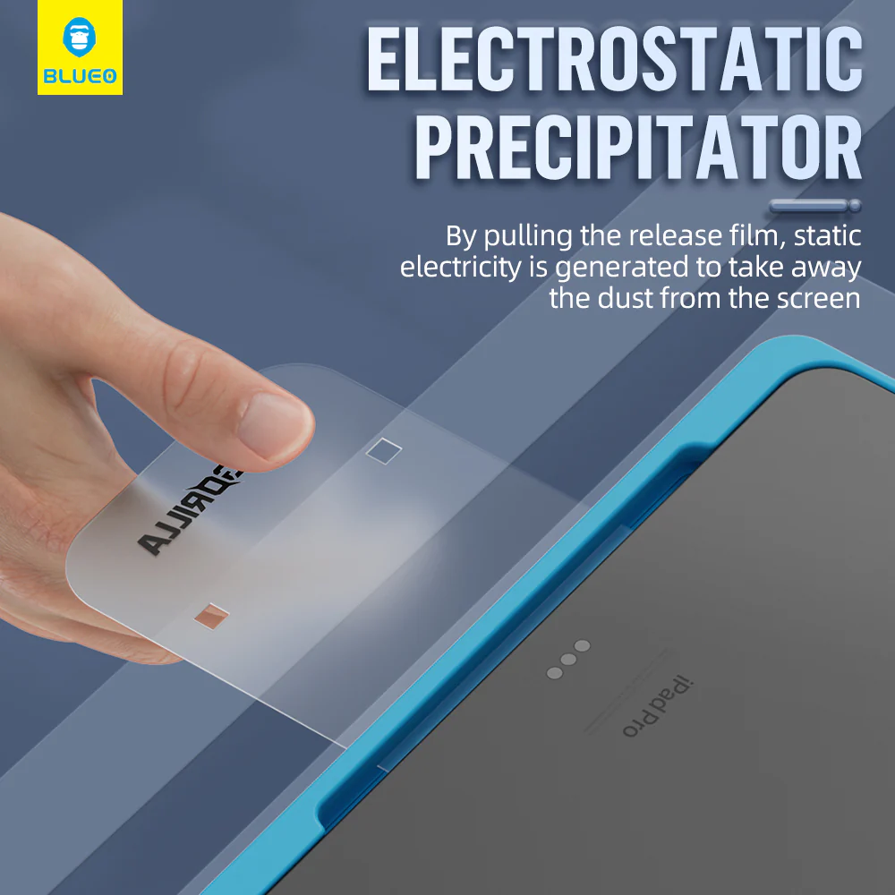 Blueo HD Applicator Pro Screen Protector Film for Apple iPad Pro 12.9 (2022) / Pro 12.9 (2021) / Pro 12.9 (2020), Tempered Glass, Full Glue - Image 3