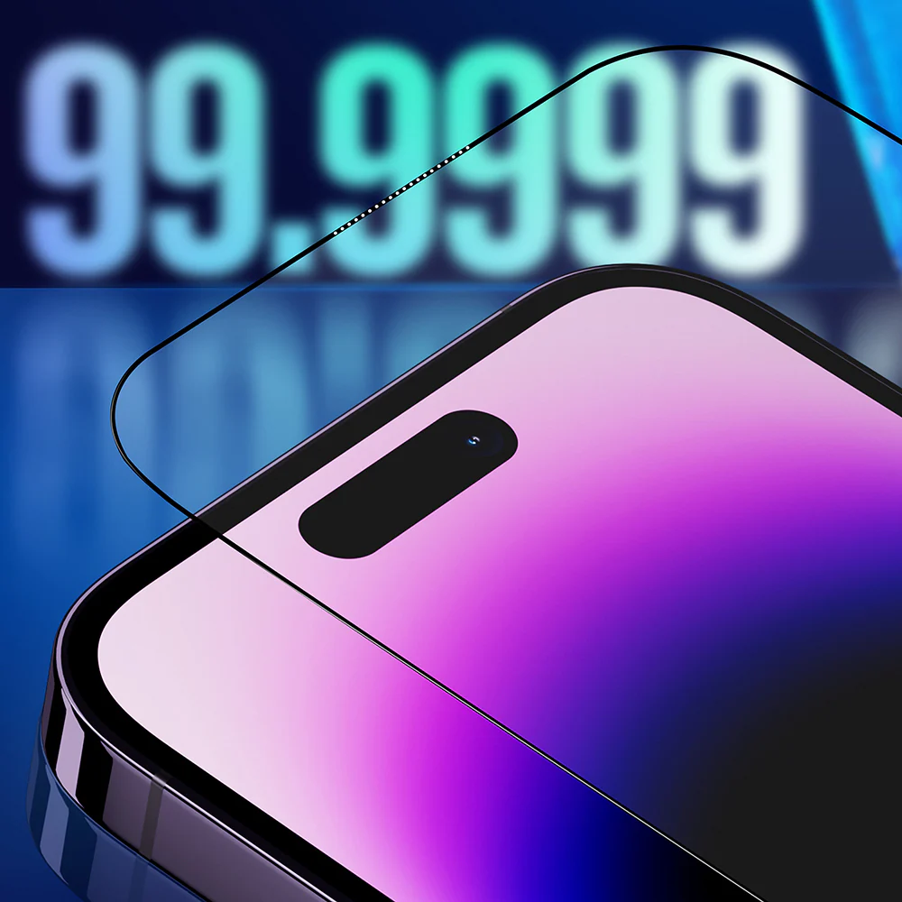 Blueo Sapphire Applicator Pro Screen Protector Film for Apple iPhone 15 Pro Max, Tempered Glass, Full Glue, Black - Image 4