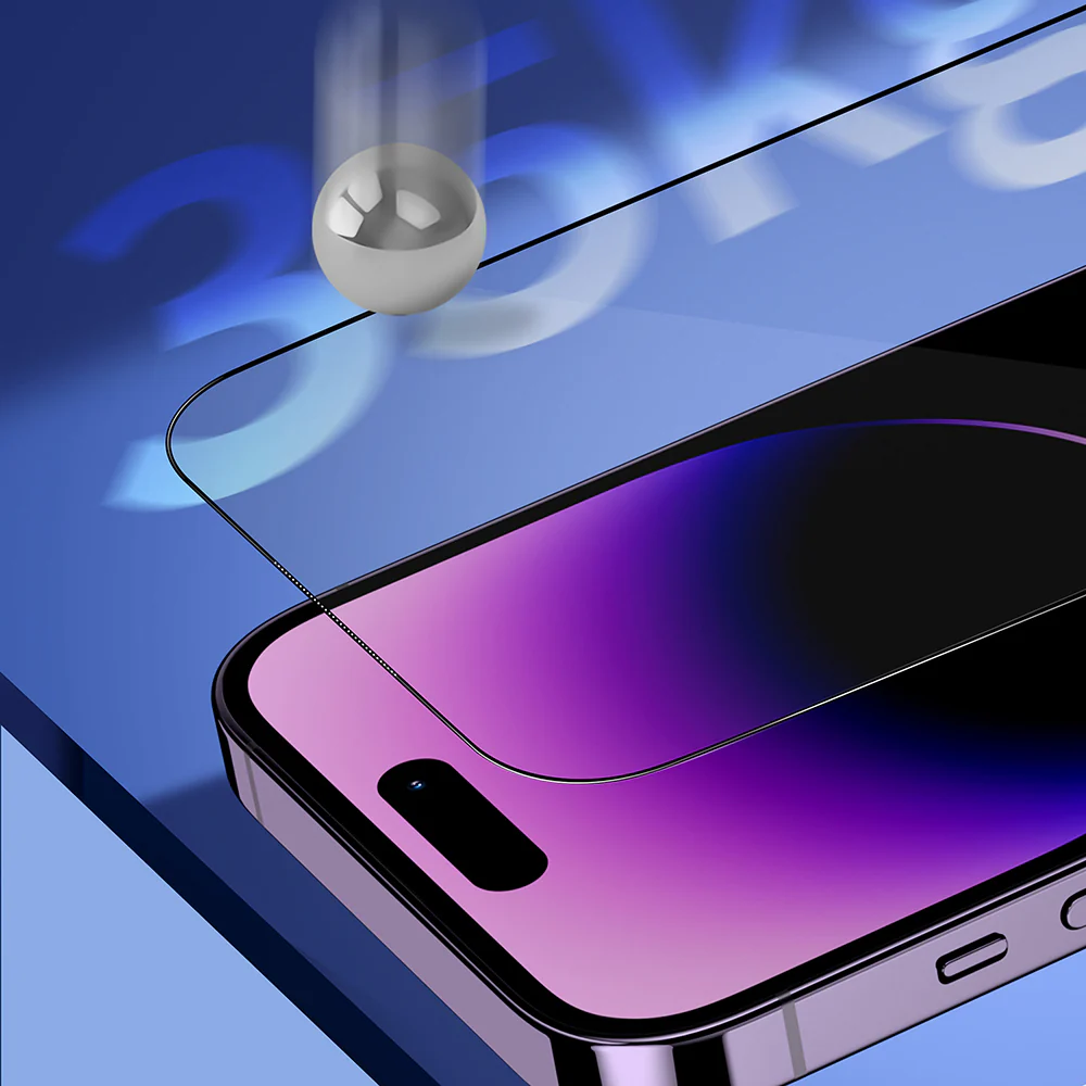 Blueo Sapphire Applicator Pro Screen Protector Film for Apple iPhone 15 Pro Max, Tempered Glass, Full Glue, Black - Image 5