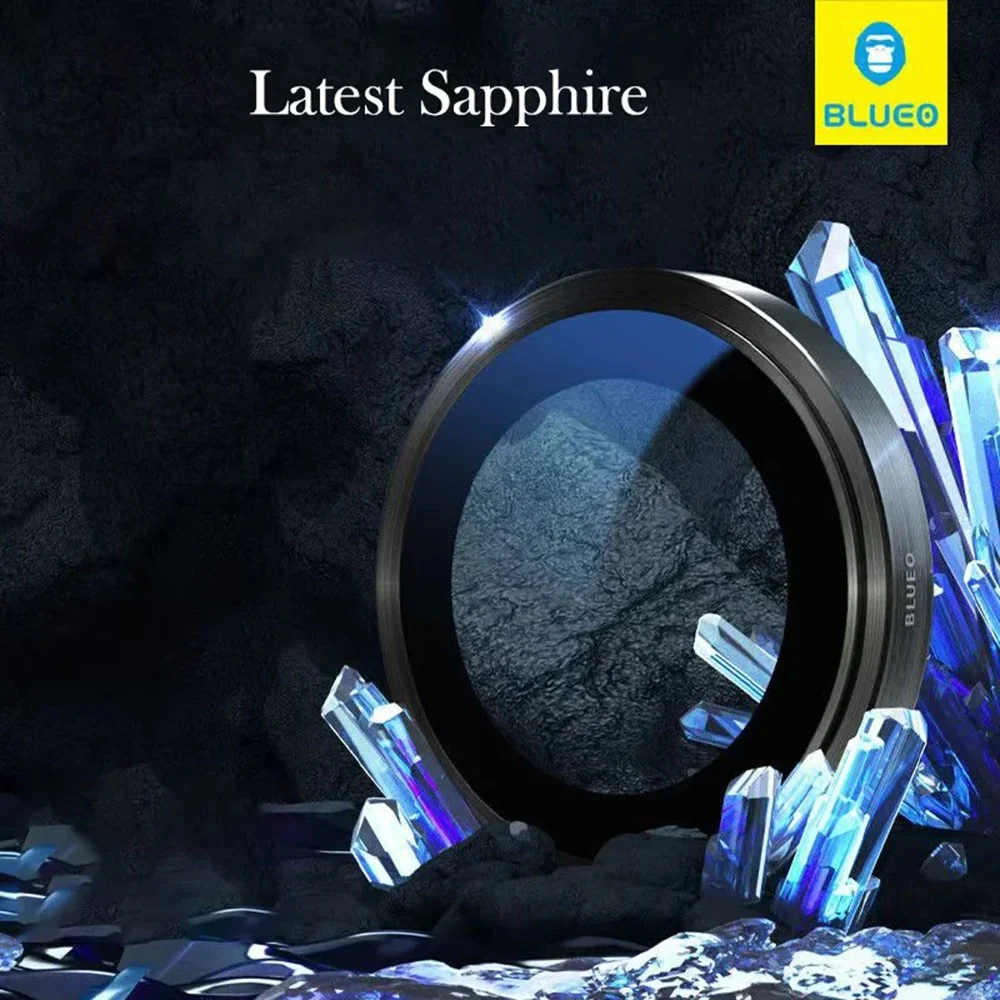 Blueo Sapphire Crystal Rear Camera Protective Film for Apple iPhone 16 Pro Max / 16 Pro, Tempered Glass, Black - Image 5