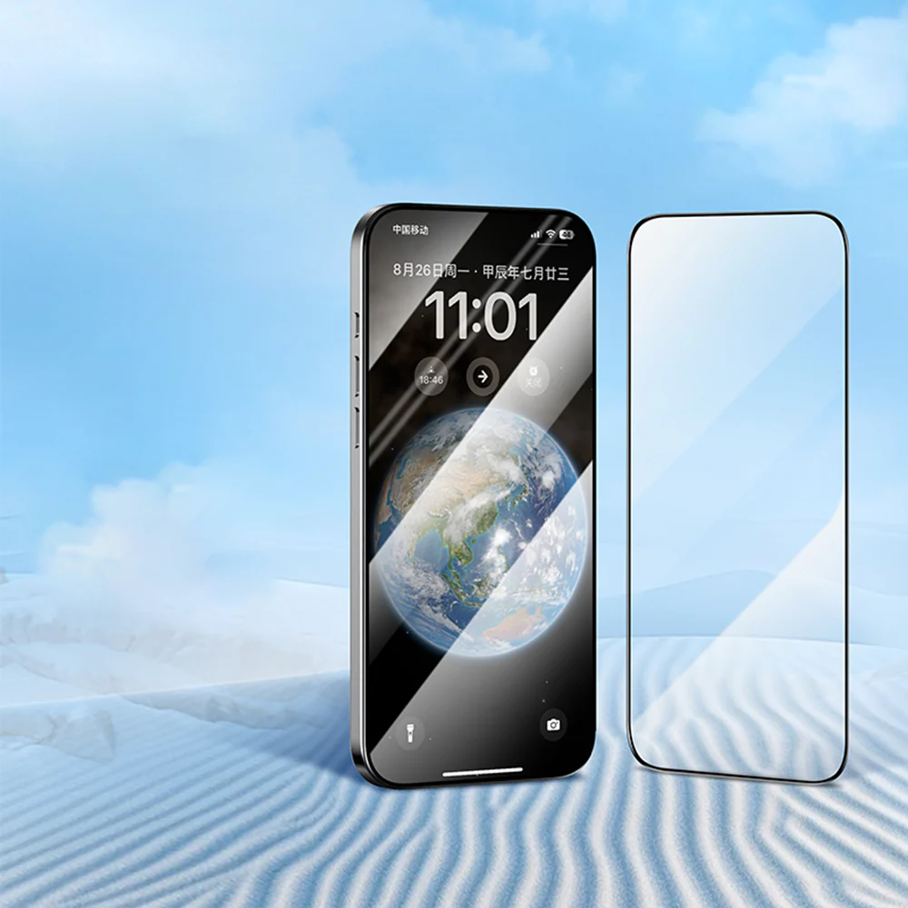 Blueo Silk HD Screen Protector Film for Apple iPhone 13 Pro Max, Tempered Glass, Full Glue, Set of 5 pieces, 2.5D, Black - Image 7