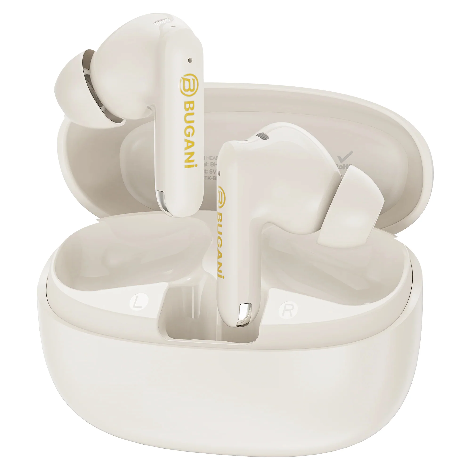 Bluetooth Handsfree Bugani Freebuds B20, TWS, ANC, Light Cream