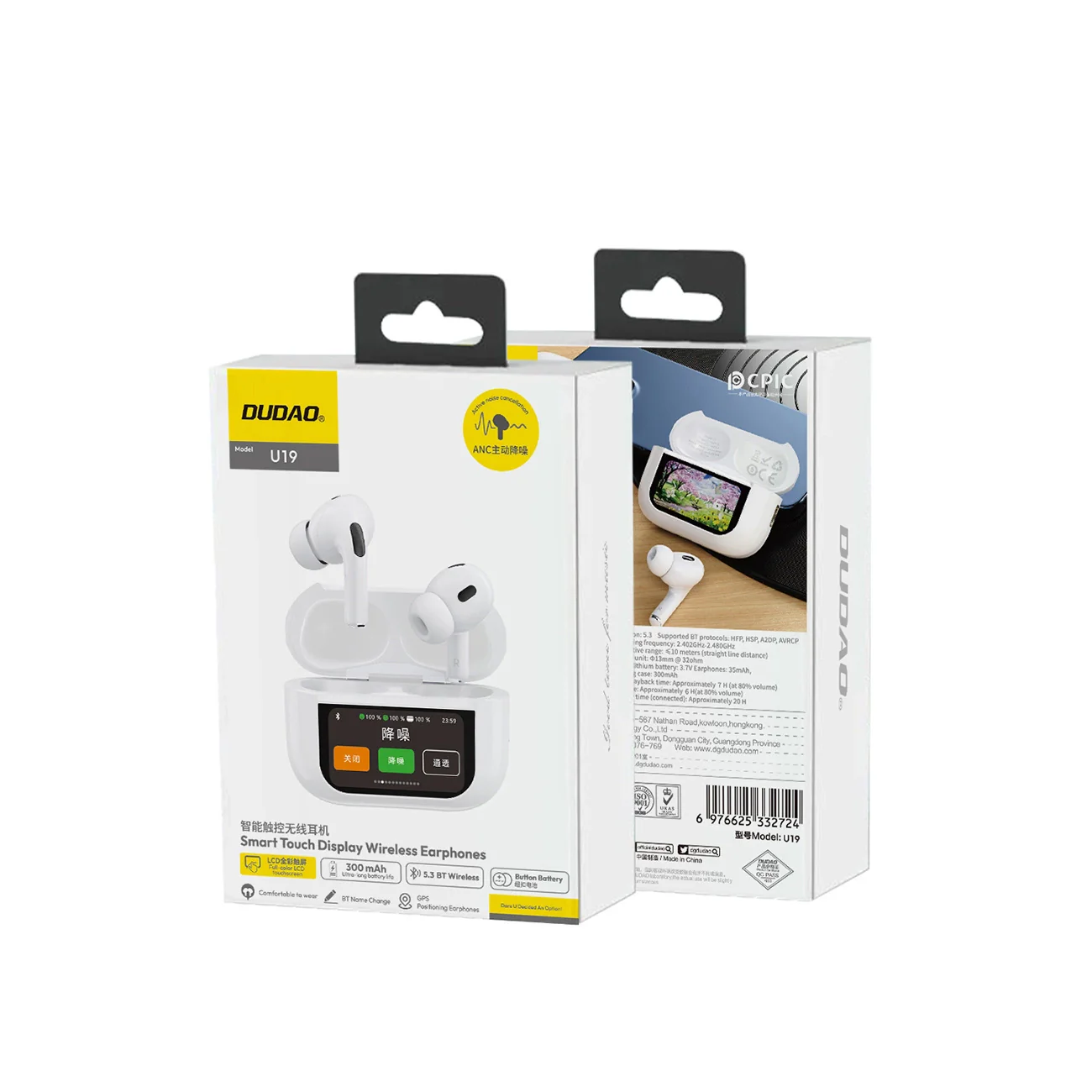 Bluetooth Handsfree Dudao U19 Display, TWS, White - Image 11
