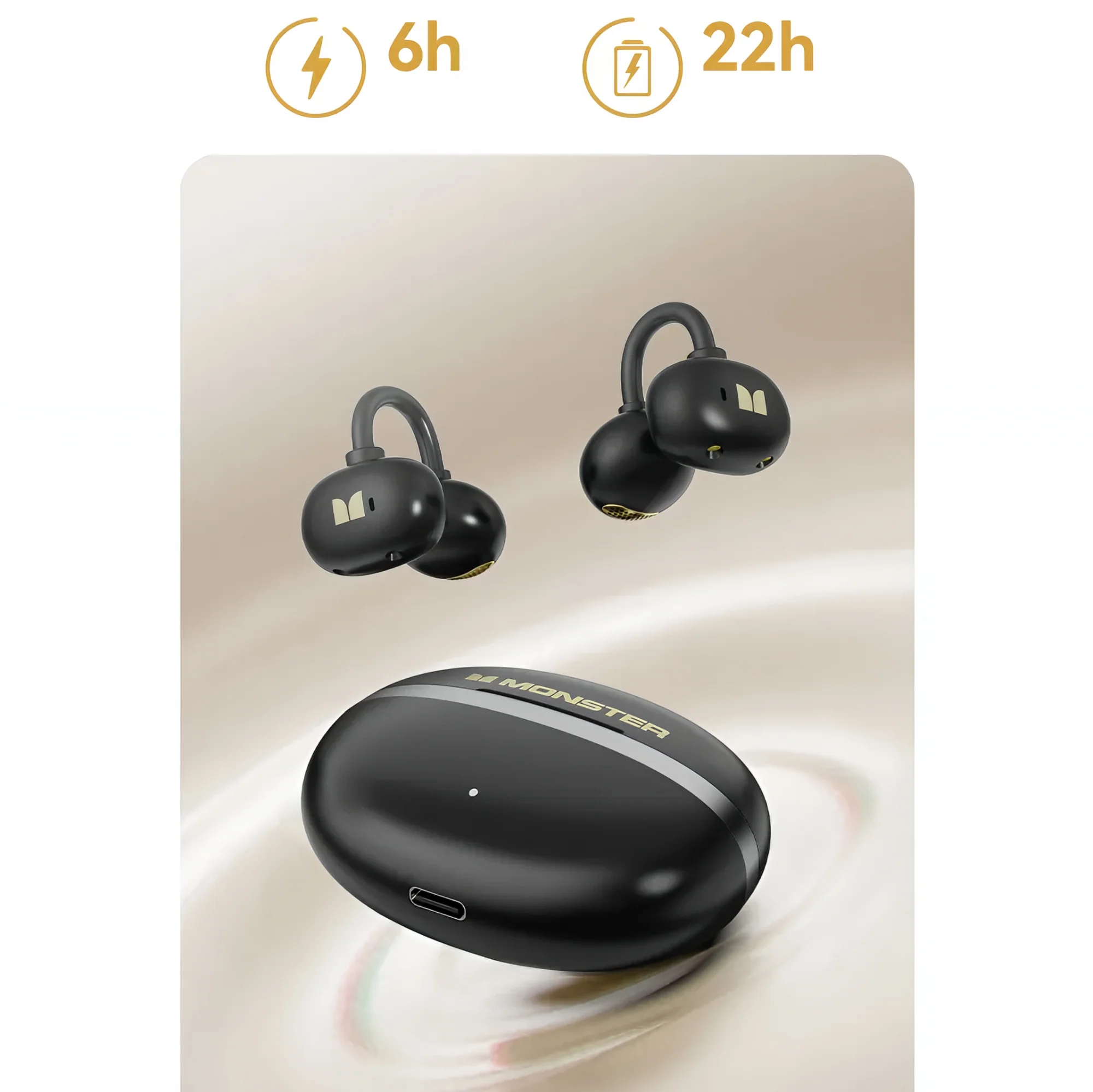 Bluetooth Handsfree Monster AirClip AC200, TWS, Black - Image 5